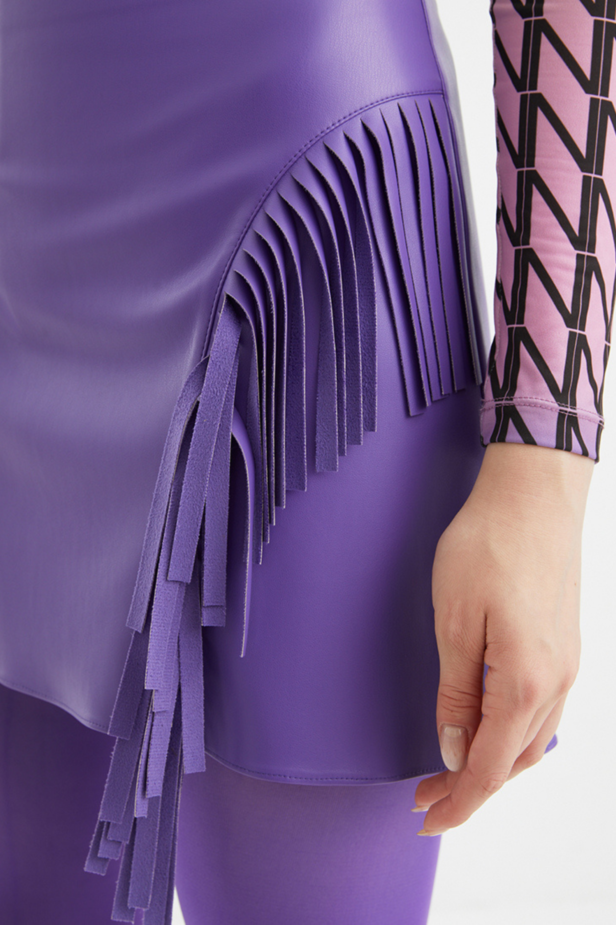 Fringe Faux Suede Mini Skirt