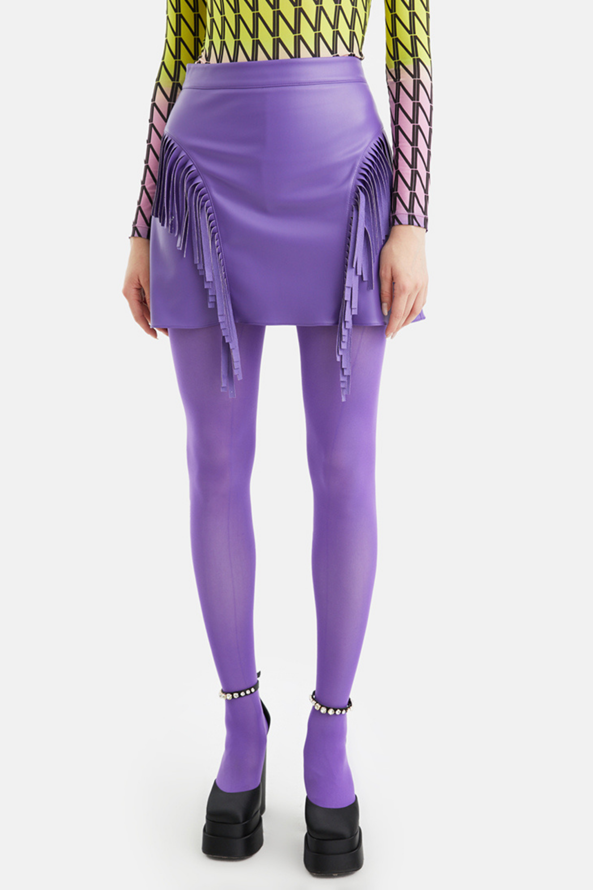 Fringe Faux Suede Mini Skirt