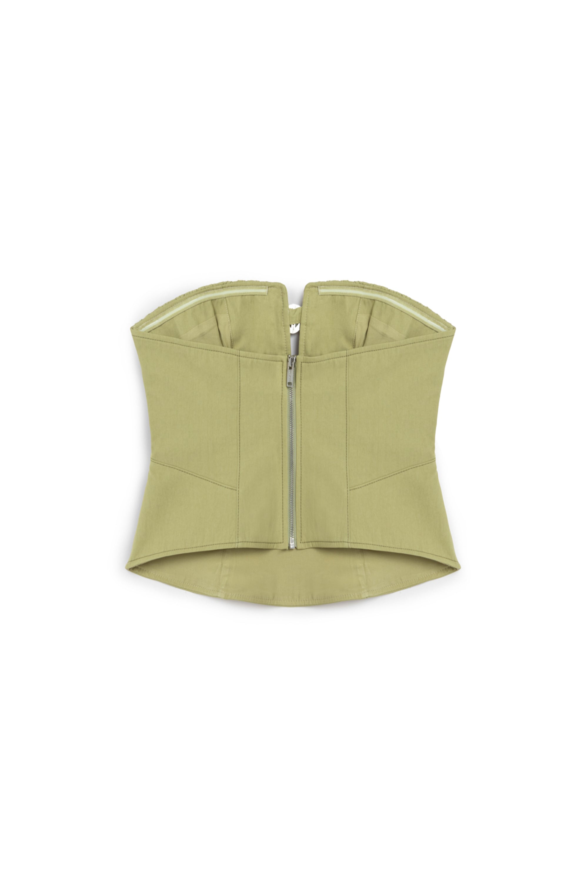 Olive Almond-Accented Crop Top