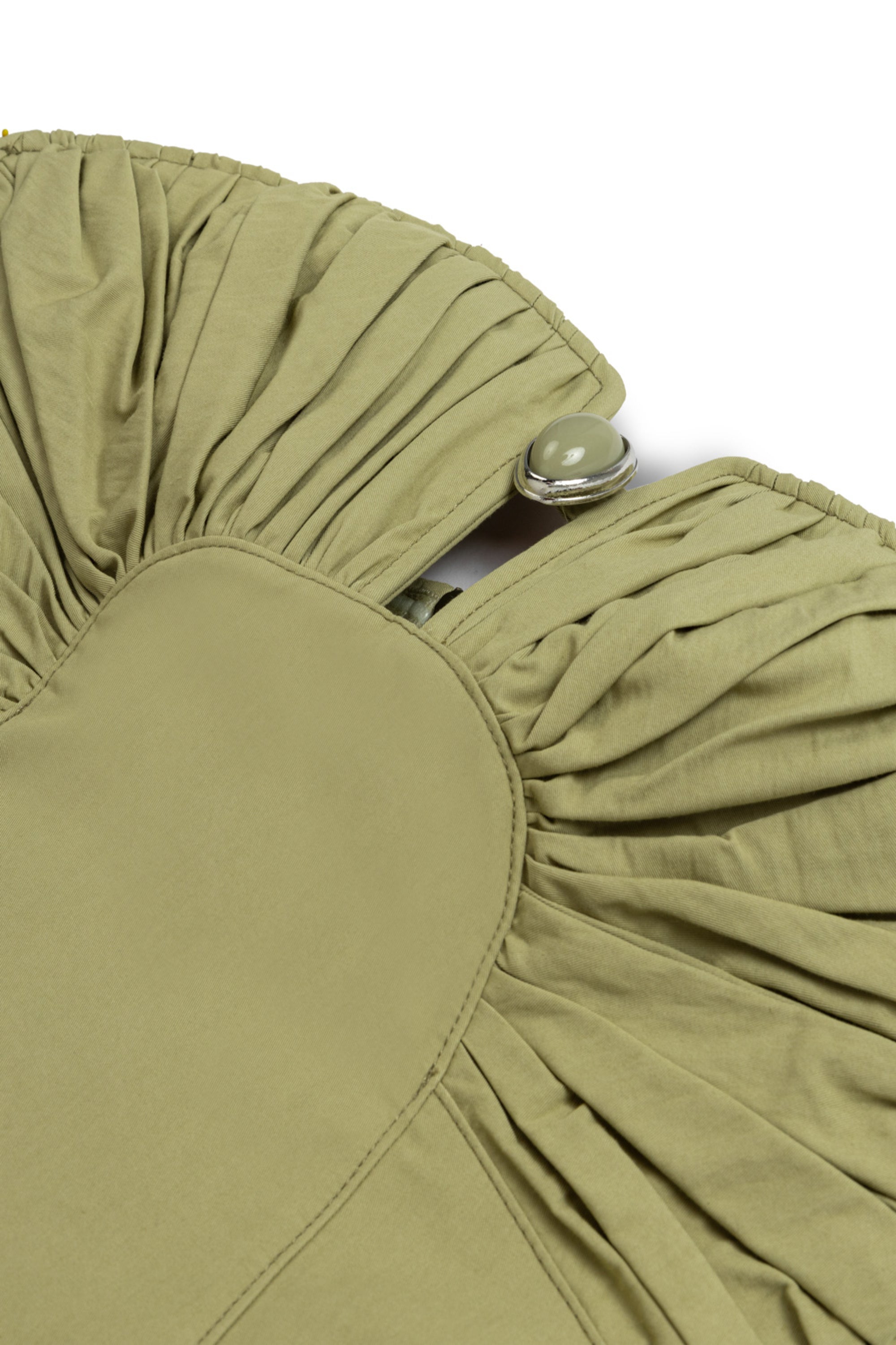 Olive Almond-Accented Crop Top