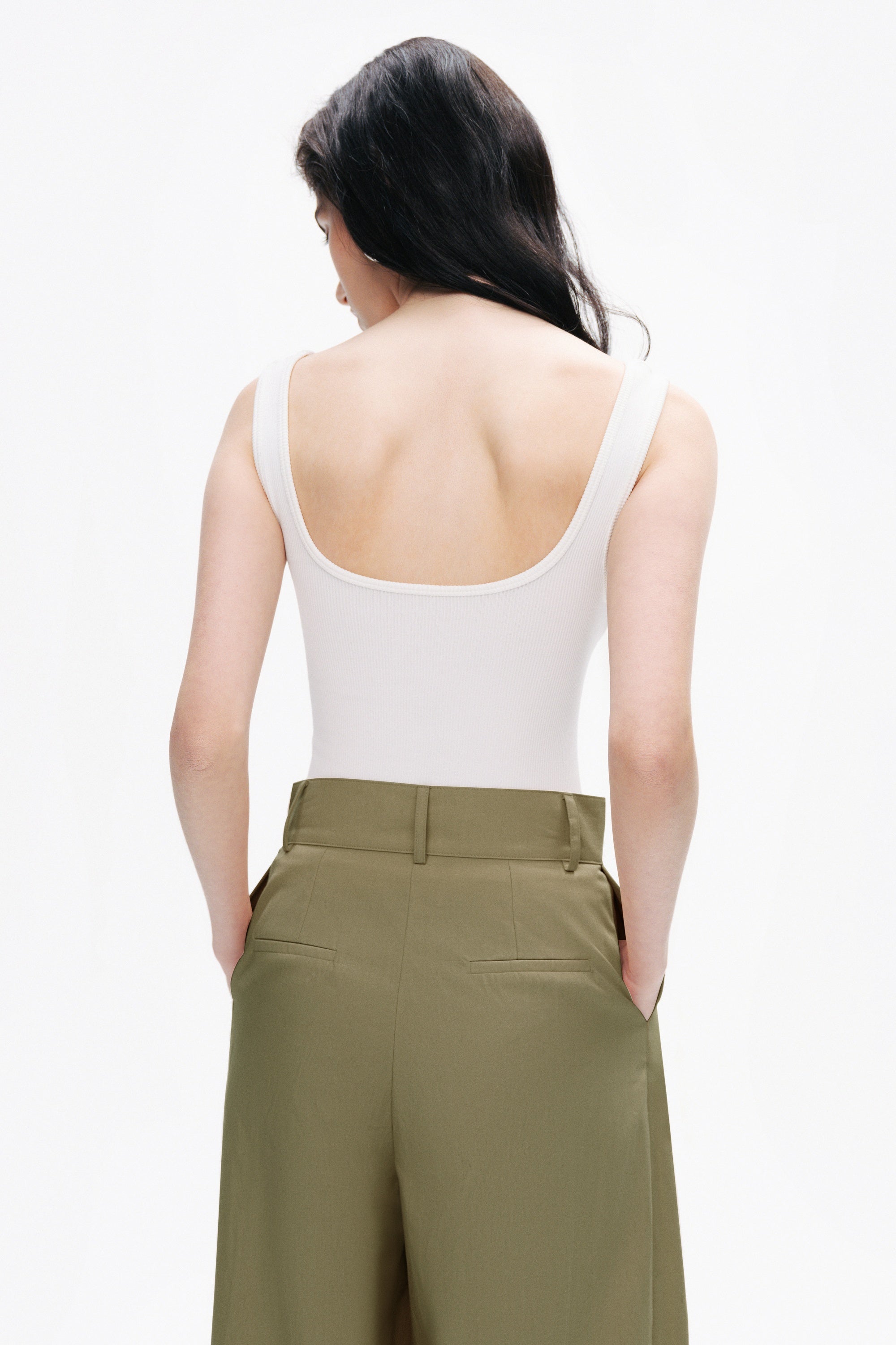 Khaki Double Pleated Trousers