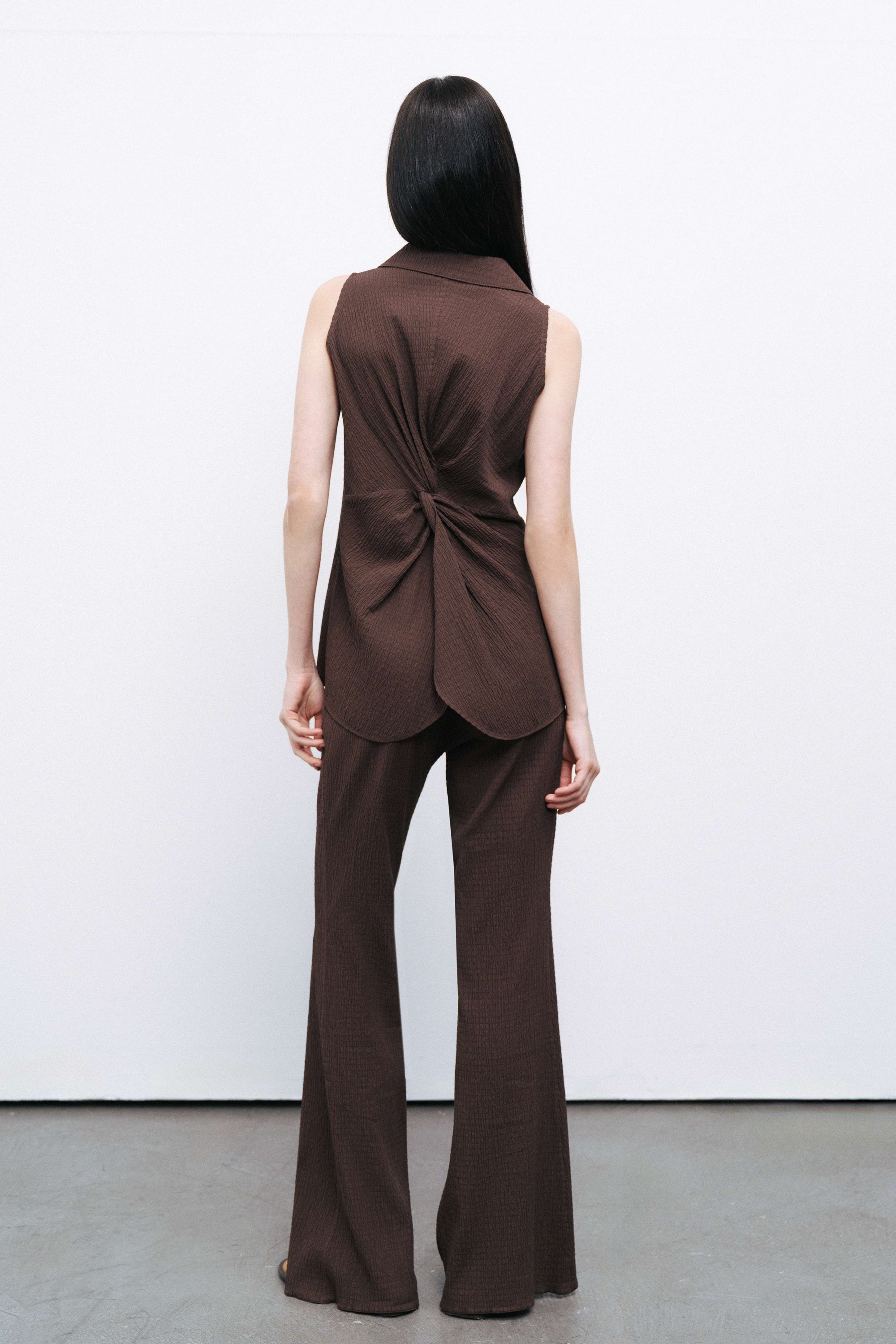Coffee Spanish Leg Trousers