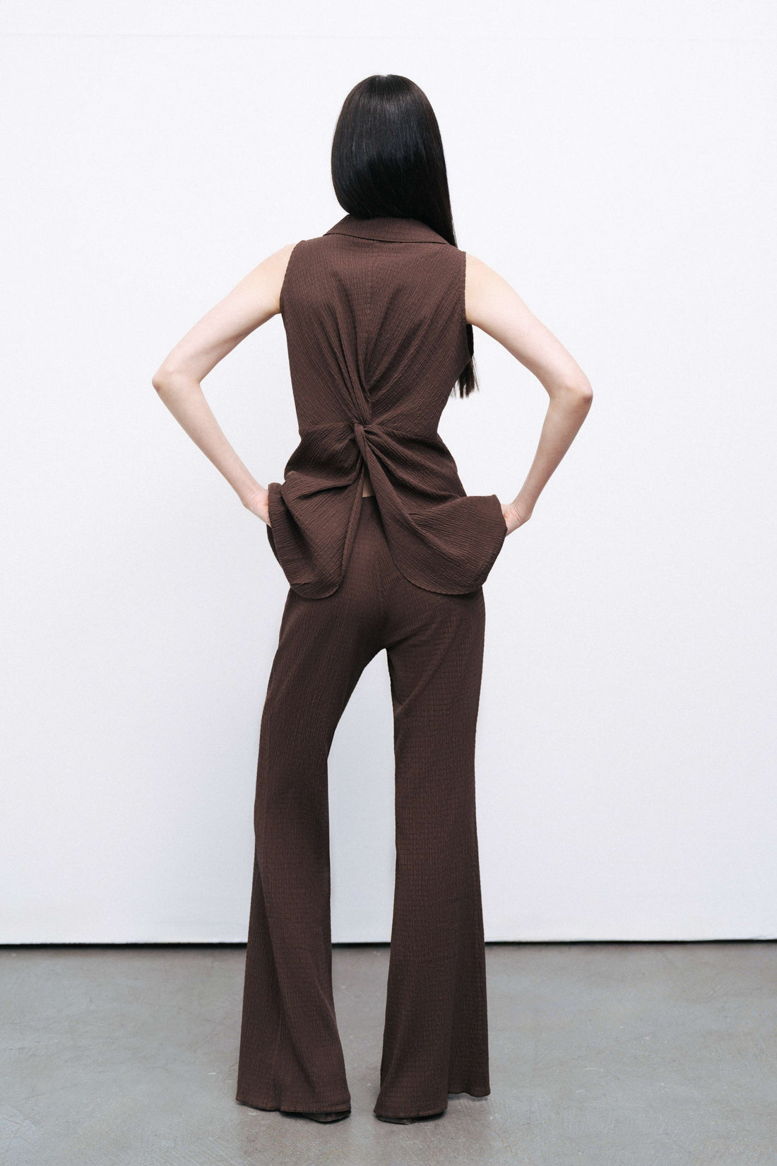 Coffee Spanish Leg Trousers