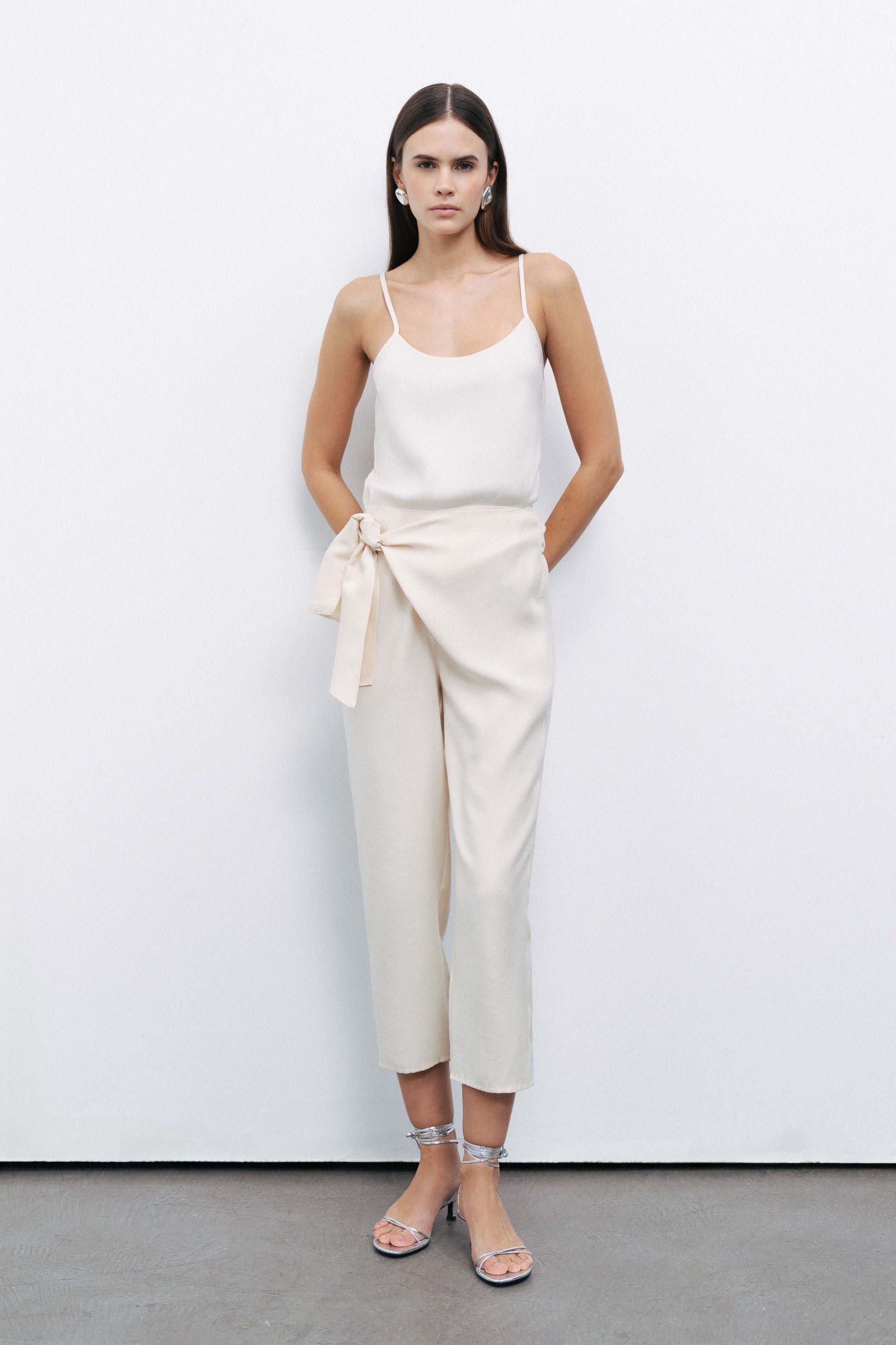 White Belt Loops Pants