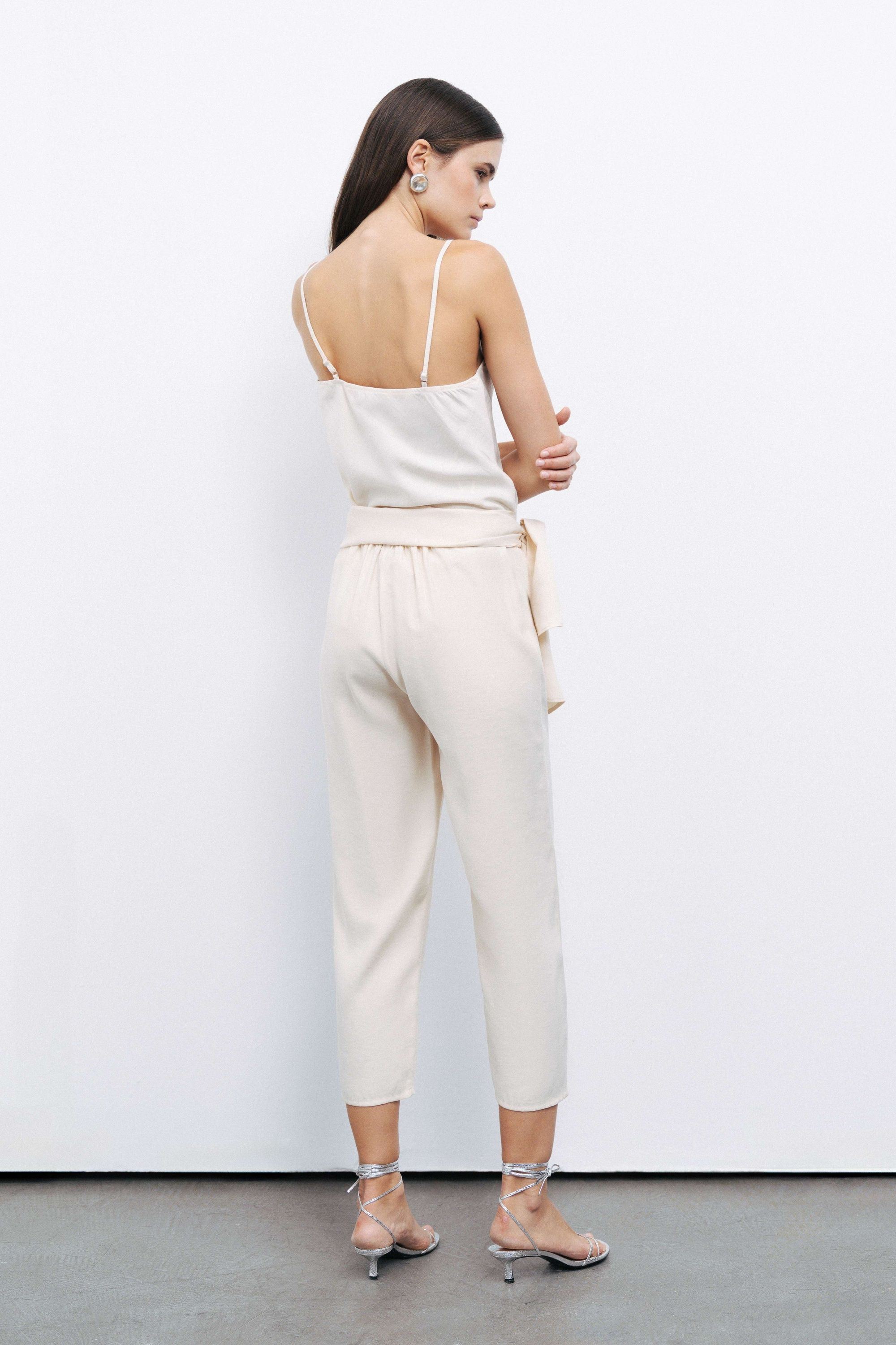 White Belt Loops Pants