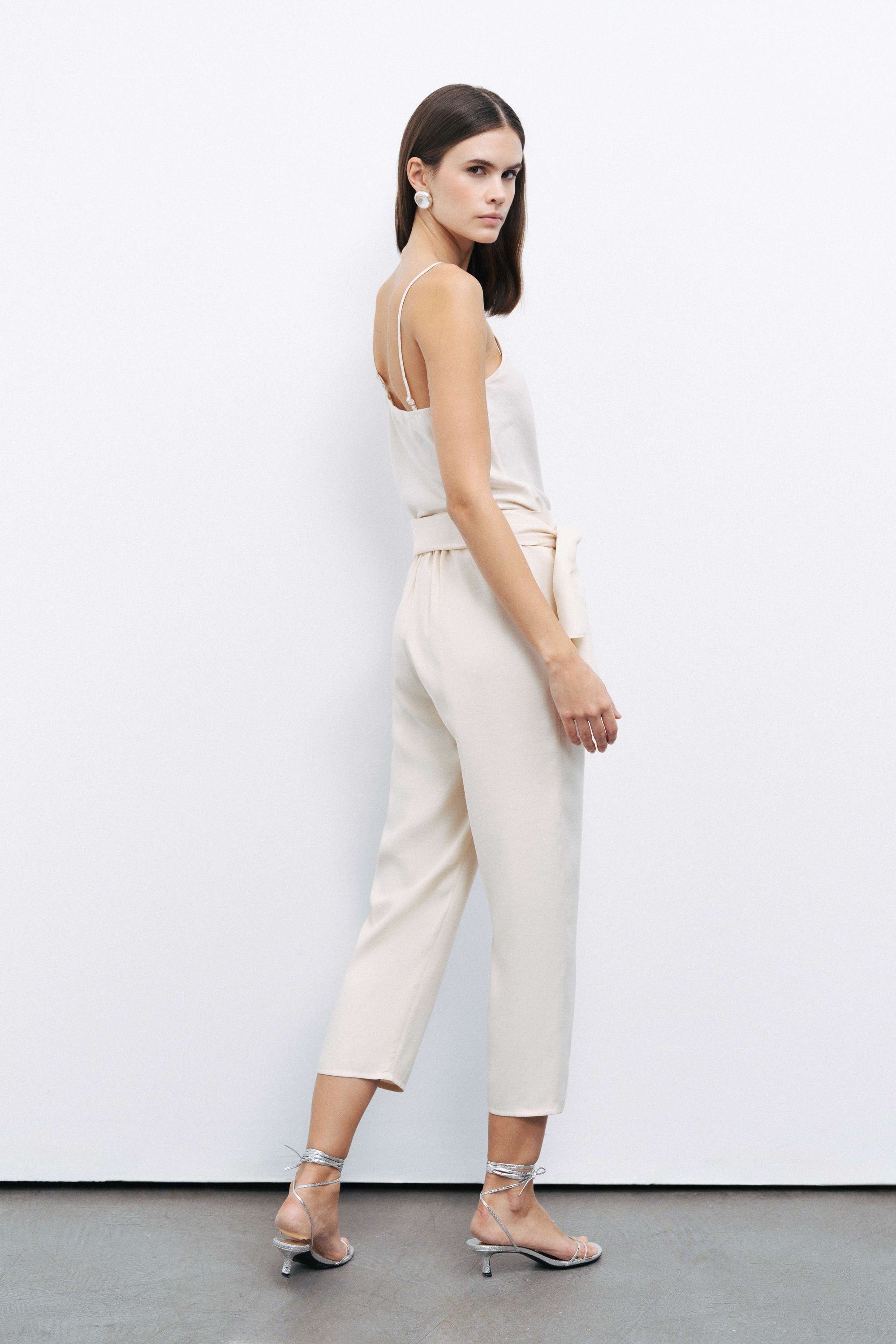 White Belt Loops Pants