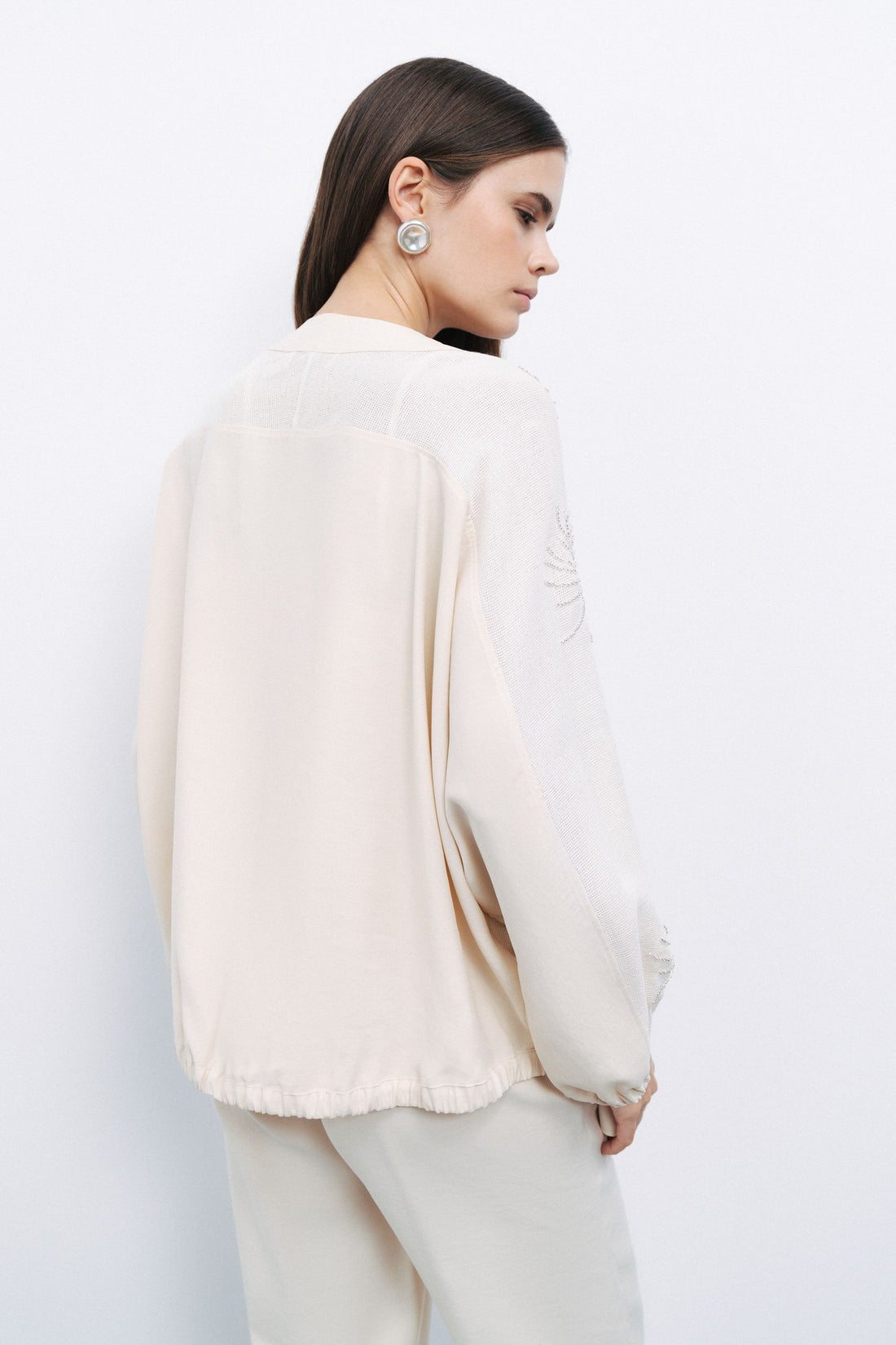 White Beaded Embroidered Jacket
