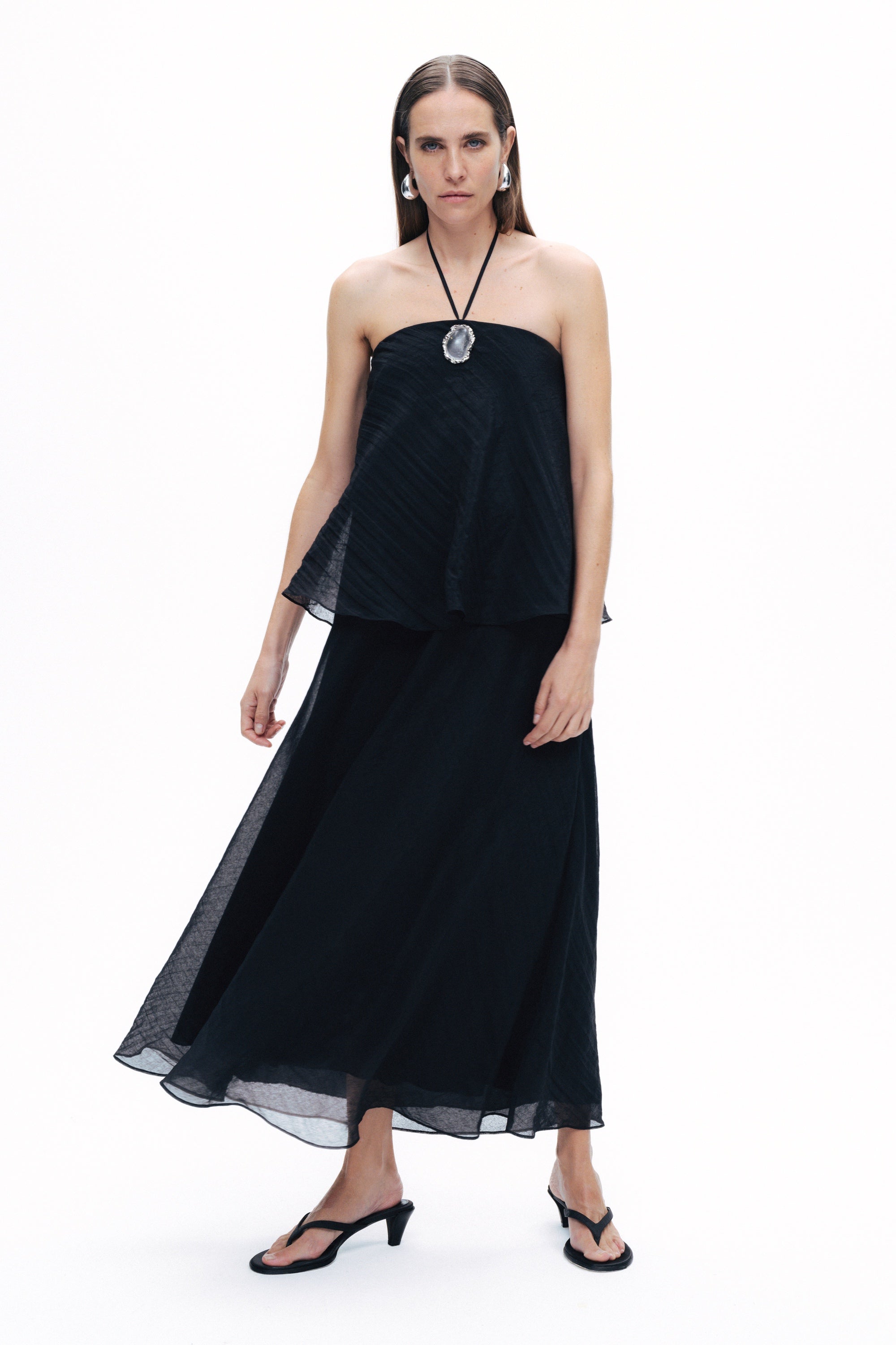 Black Halter Neck Maxi Dress
