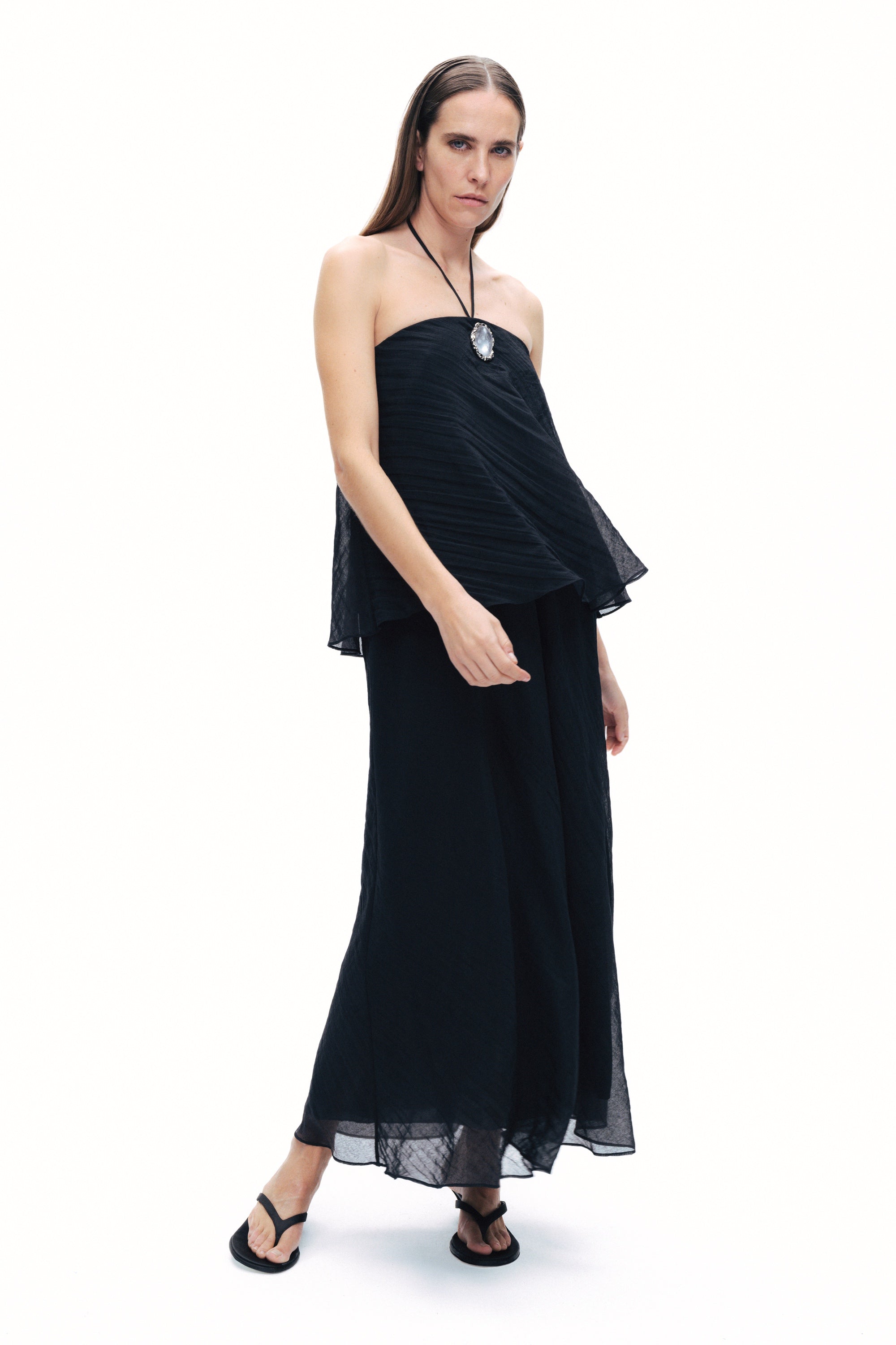 Black Halter Neck Maxi Dress