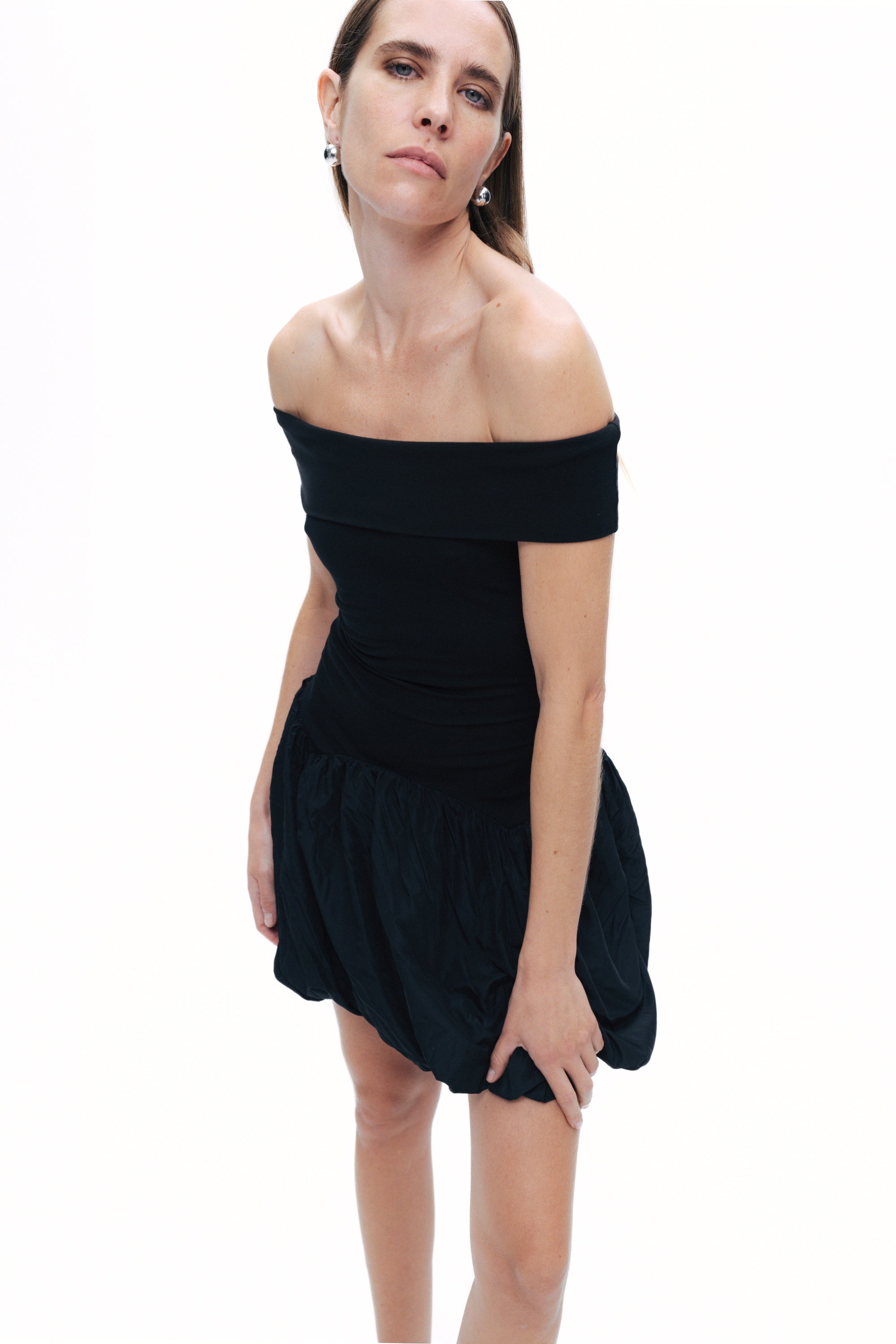 Black Off Shoulder Mini Dress