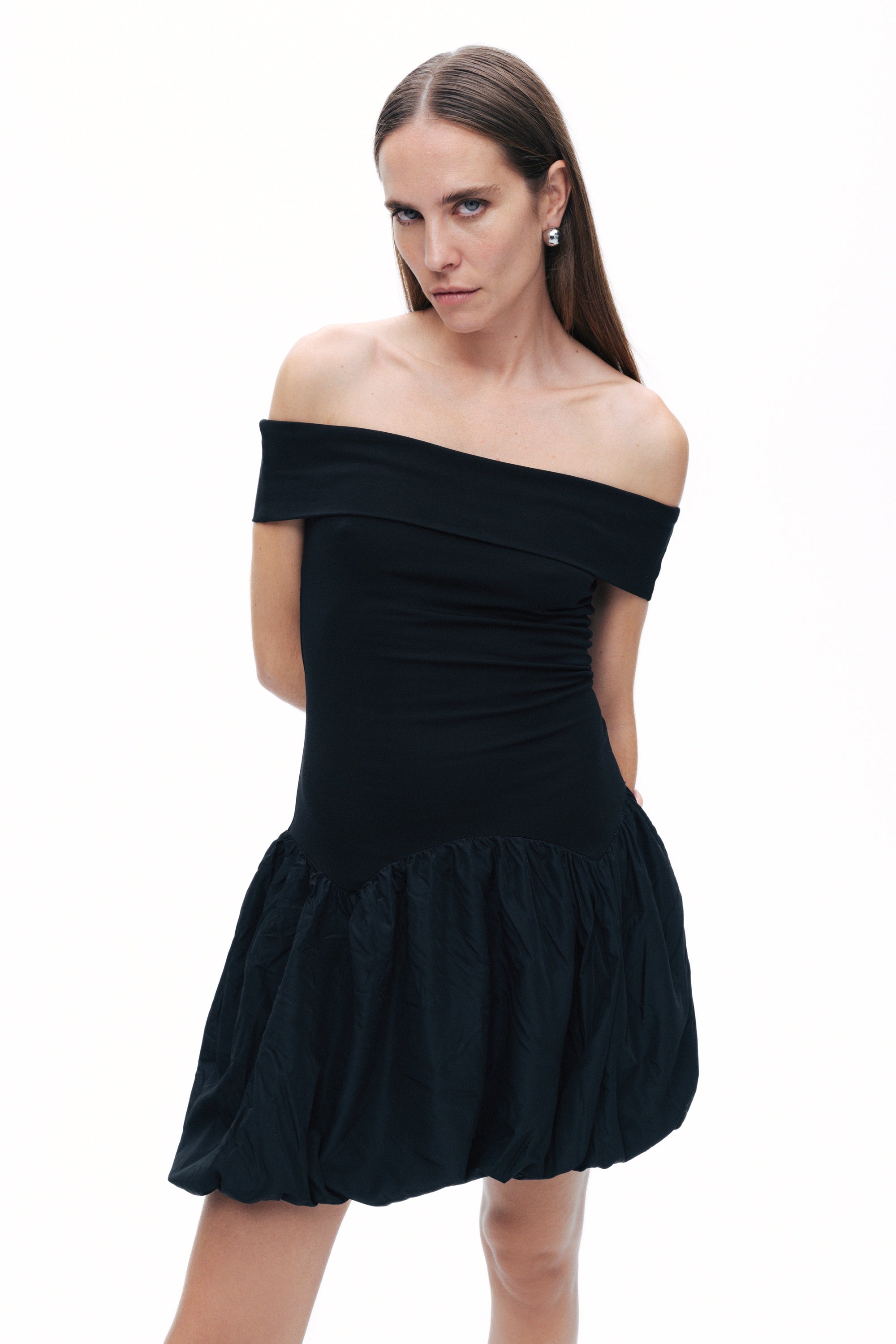 Black Off Shoulder Mini Dress