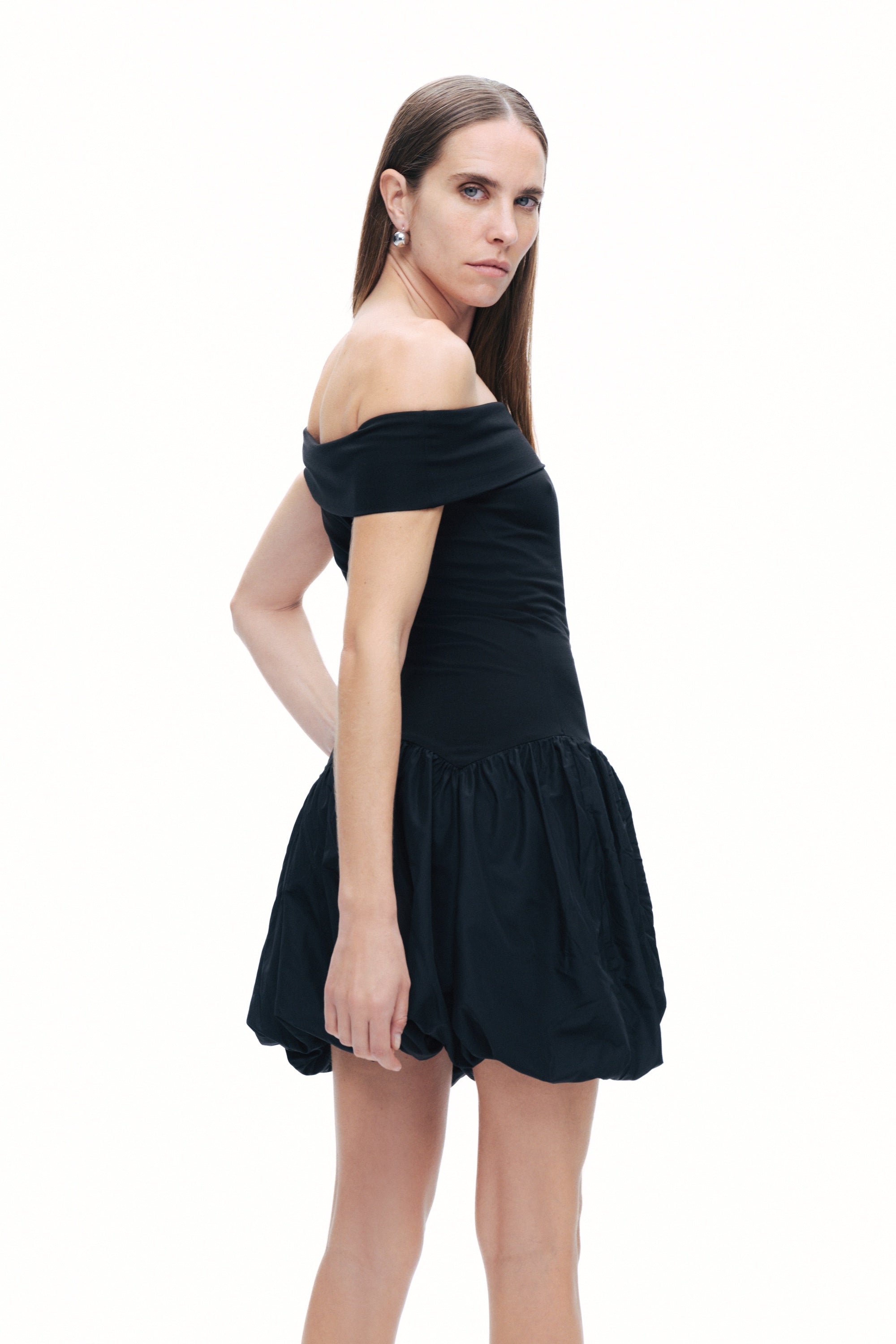 Black Off Shoulder Mini Dress