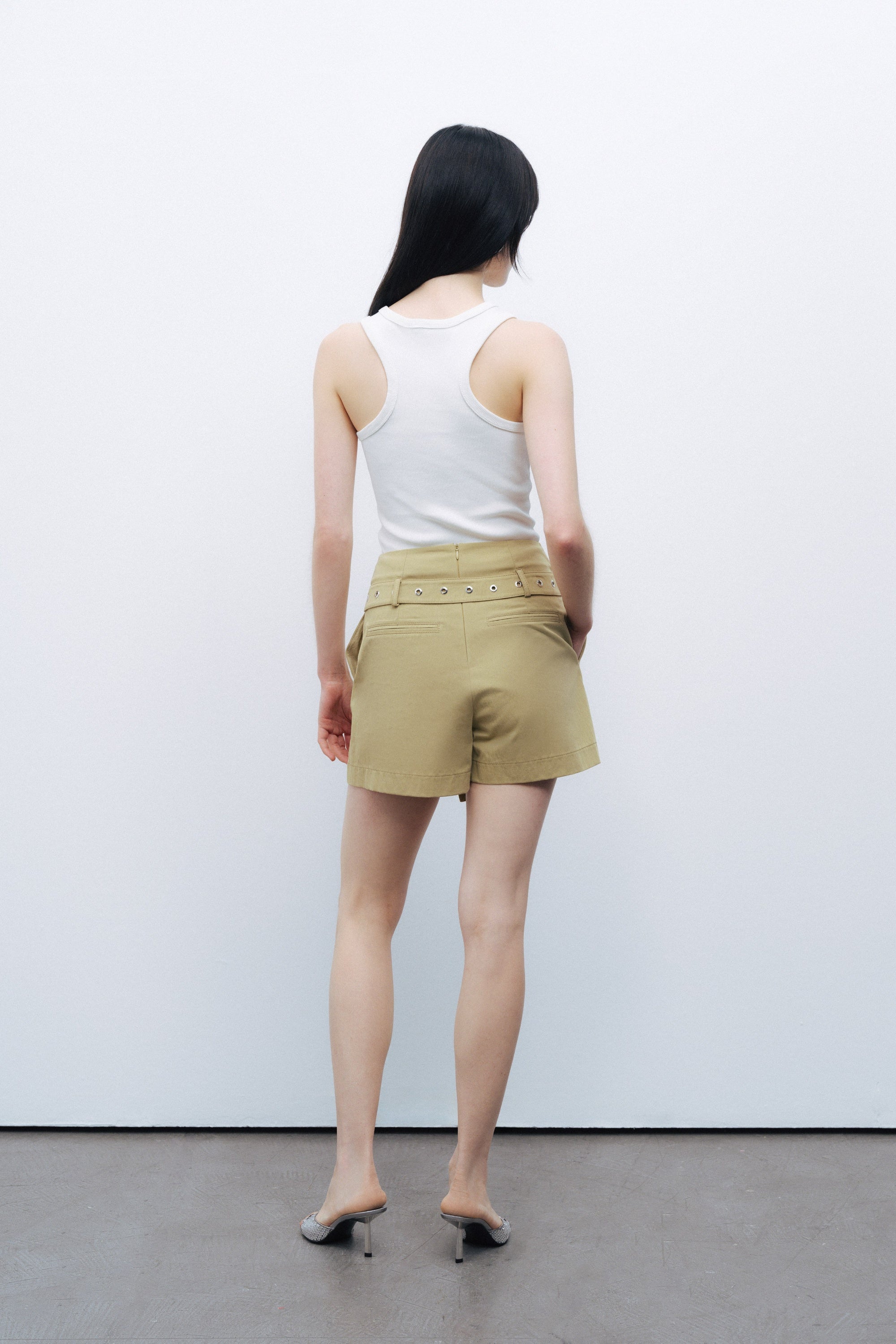 Olive Belt Detailed Skort