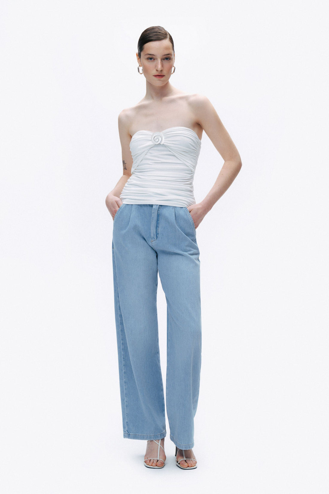 White Oyster Accessory Blouse