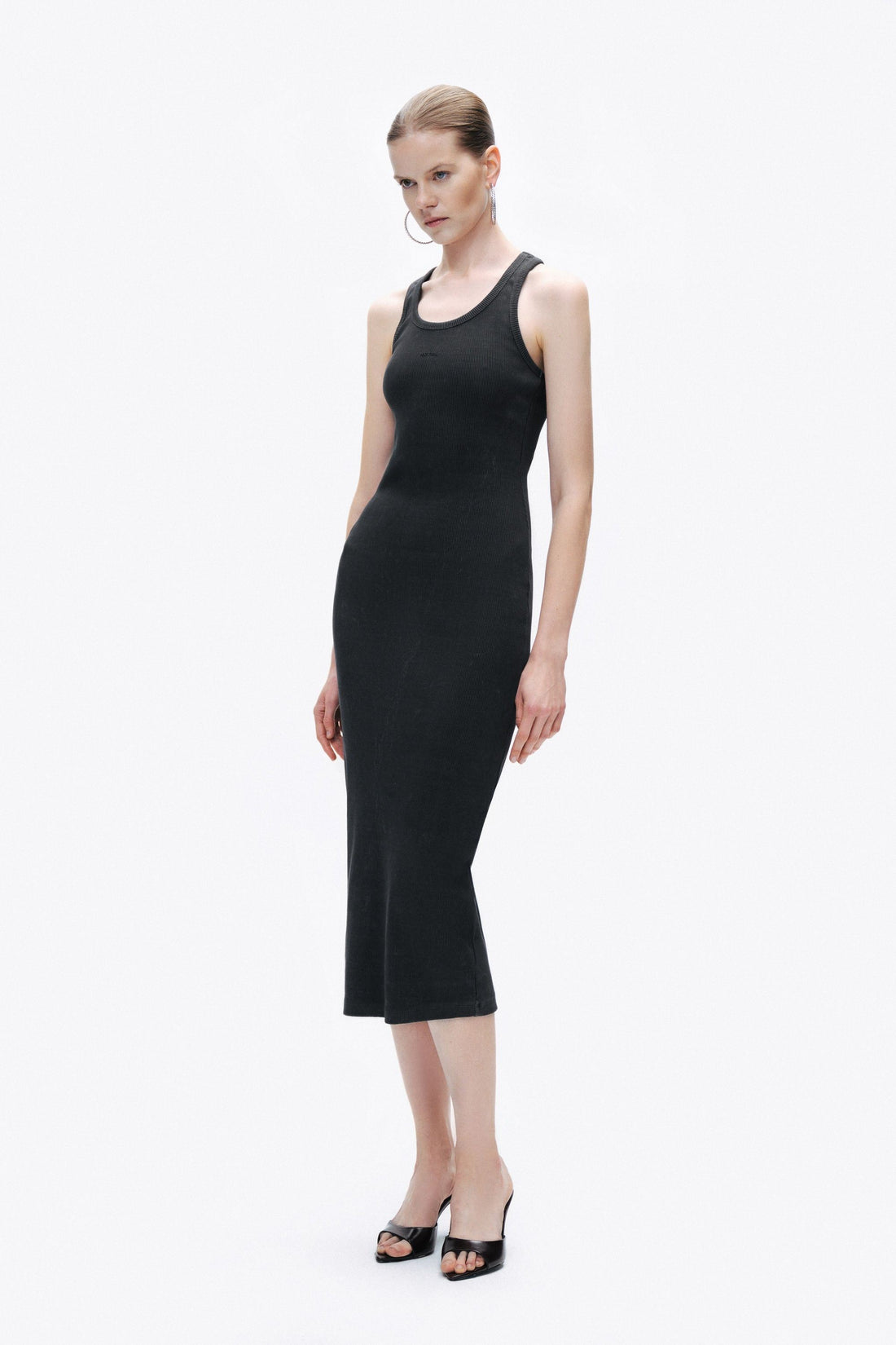 Black Printed Detail Maxi Dress