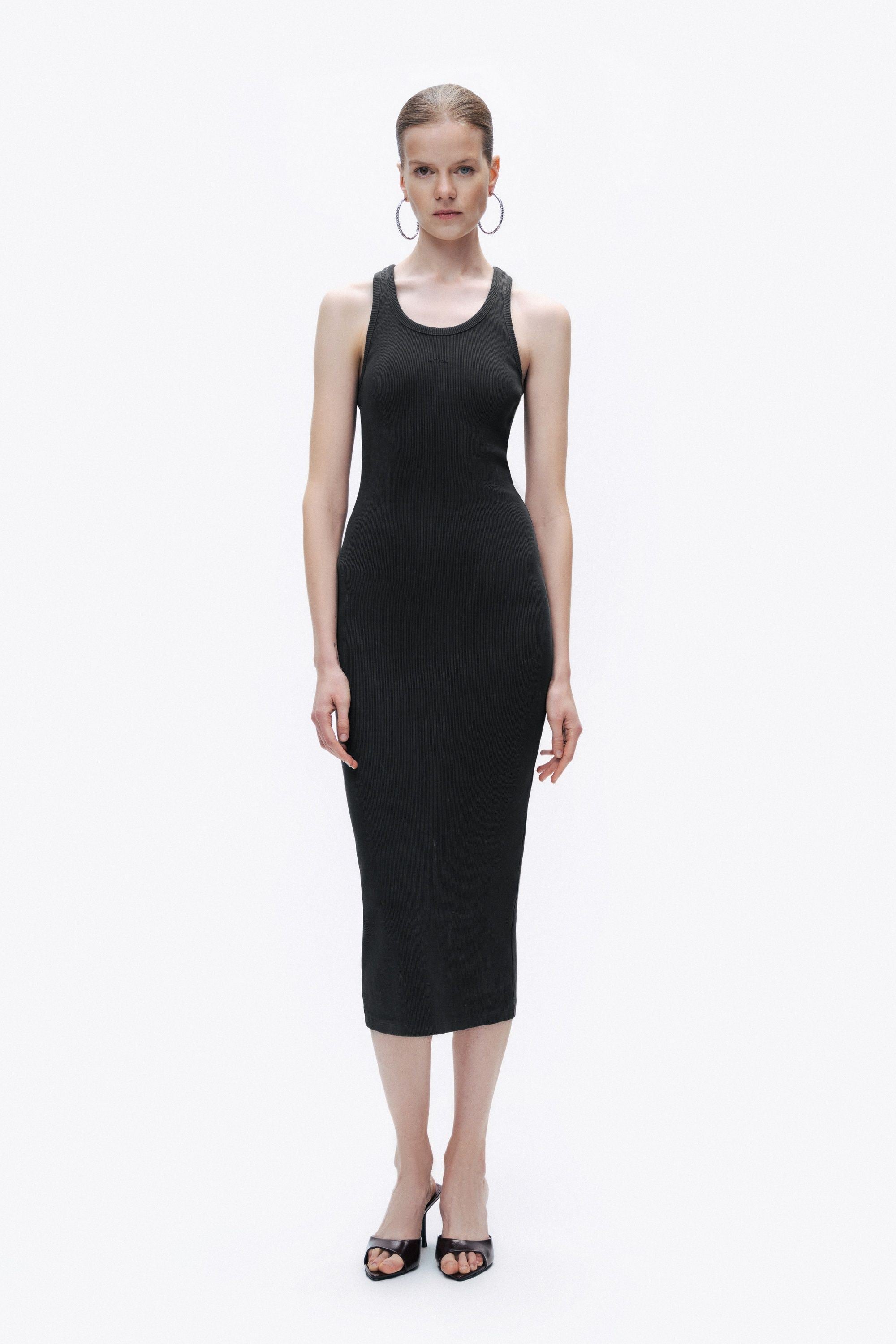 Black Printed Detail Maxi Dress