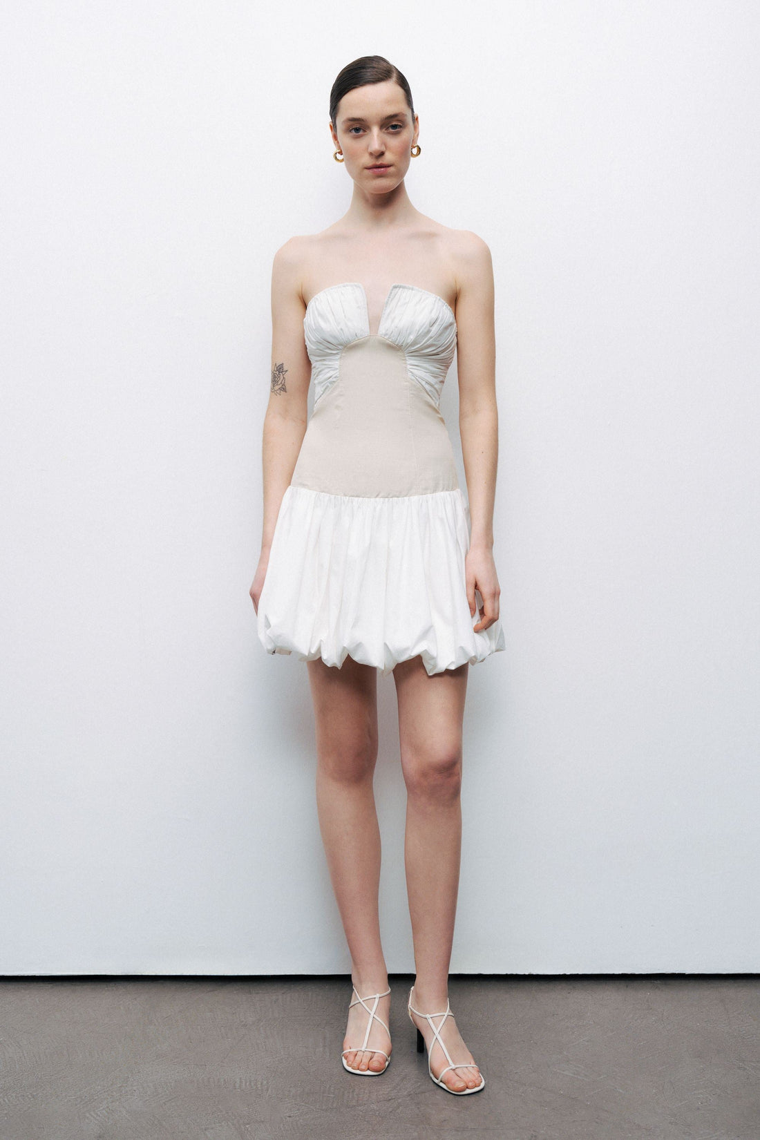 White Strapless Mini Dress