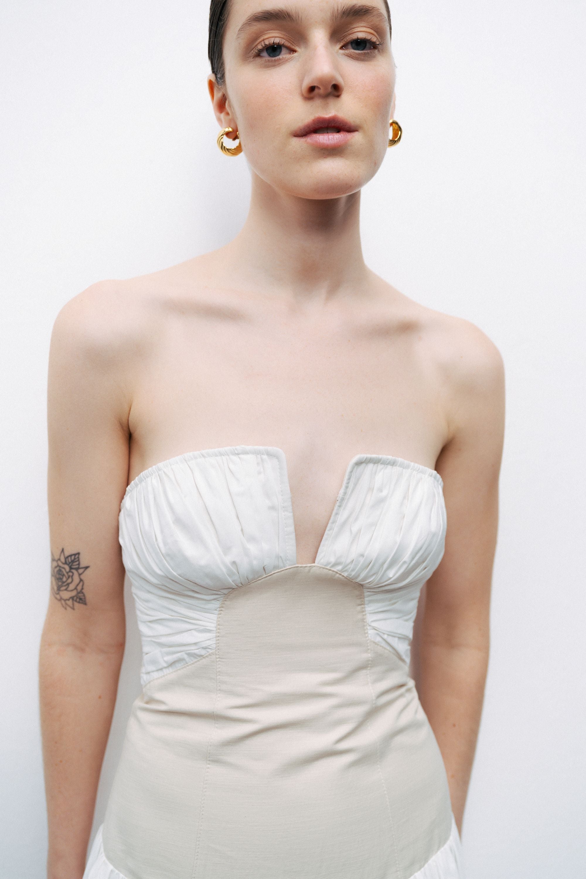 White Strapless Mini Dress