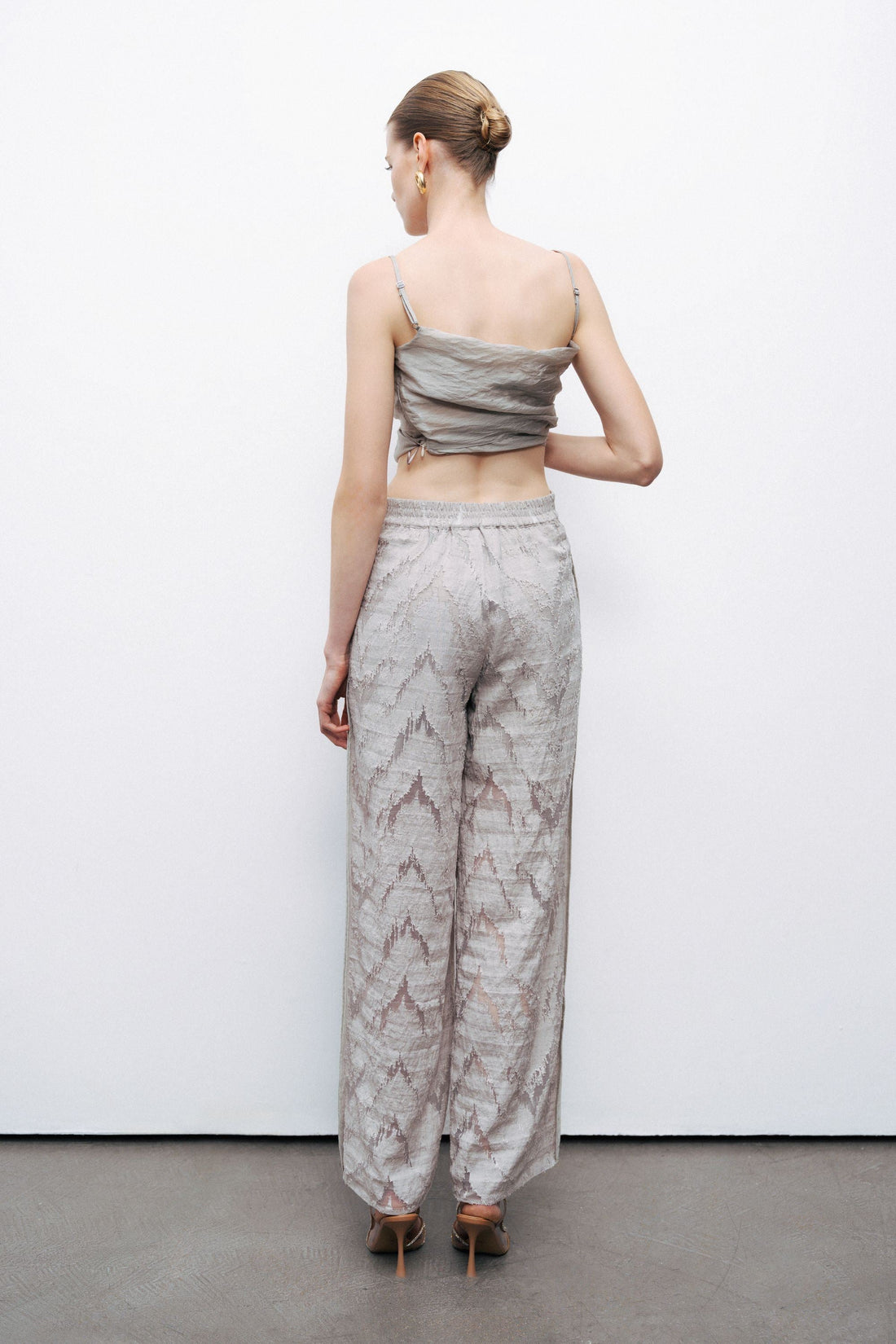 Grey Jacquard Trousers