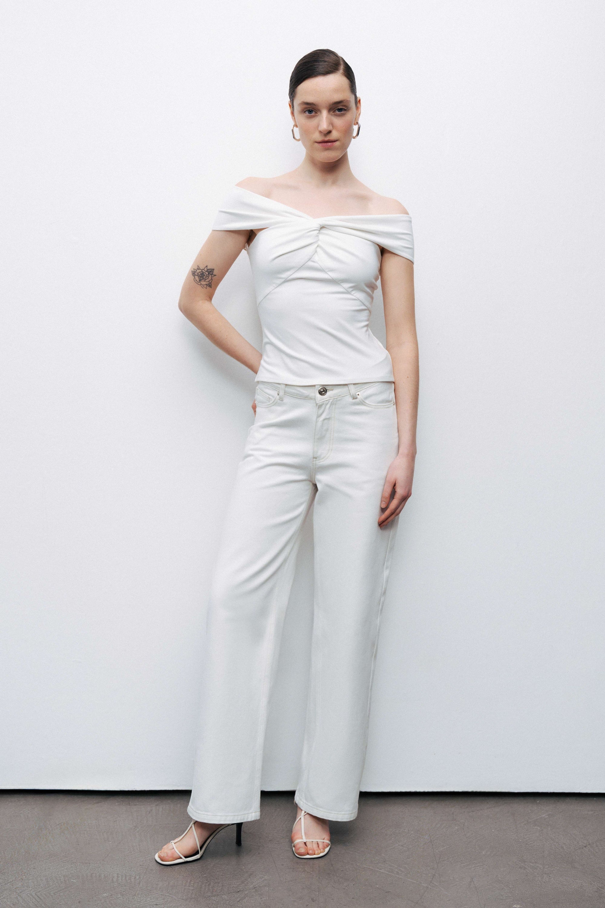 Ecru Twist Detail Blouse