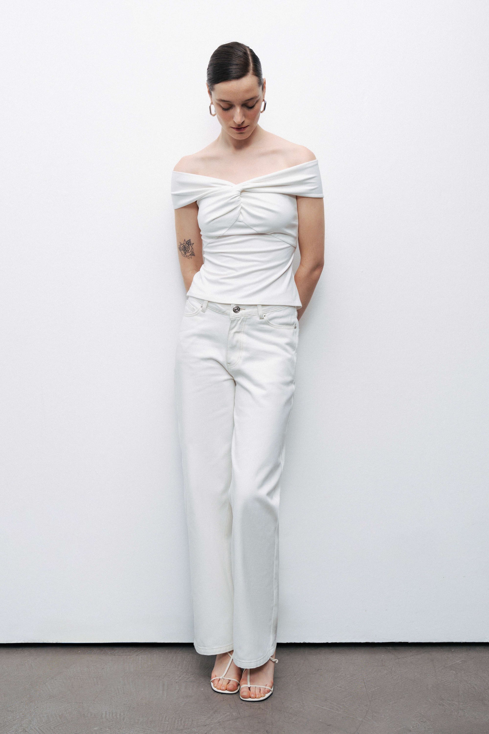 Ecru Twist Detail Blouse