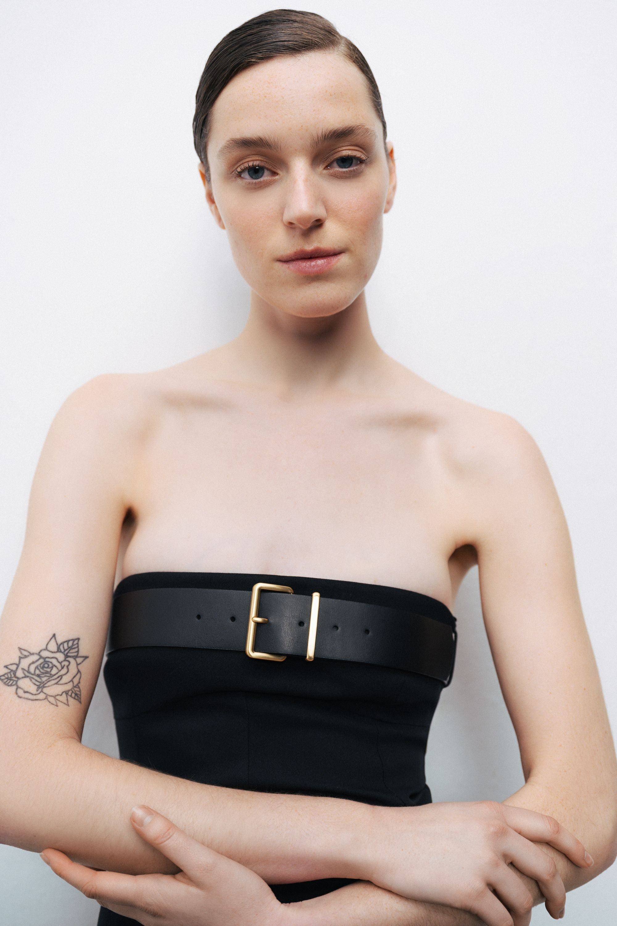 Black Belt Detailed Mini Dress