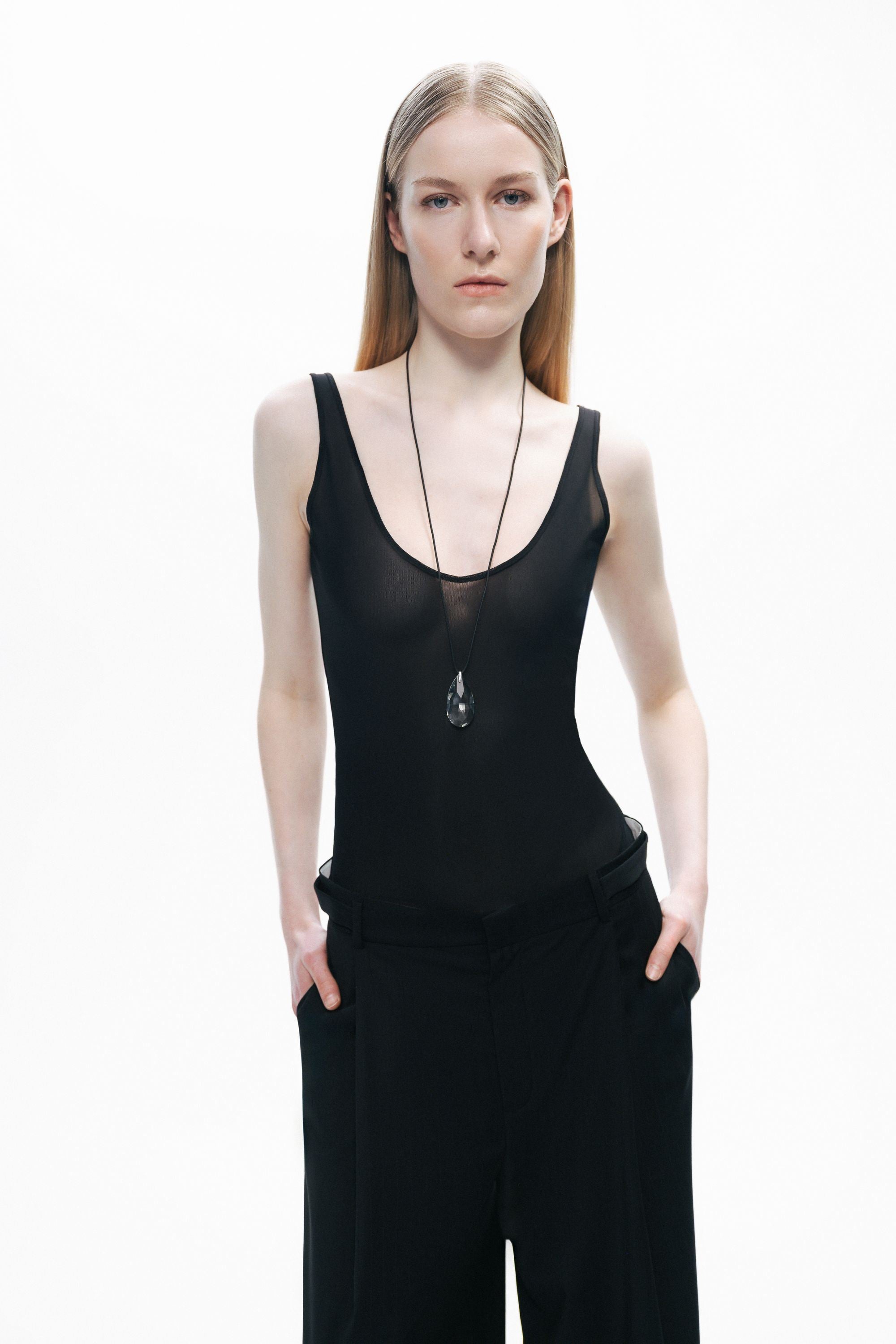 Black Sheer Bodysuit