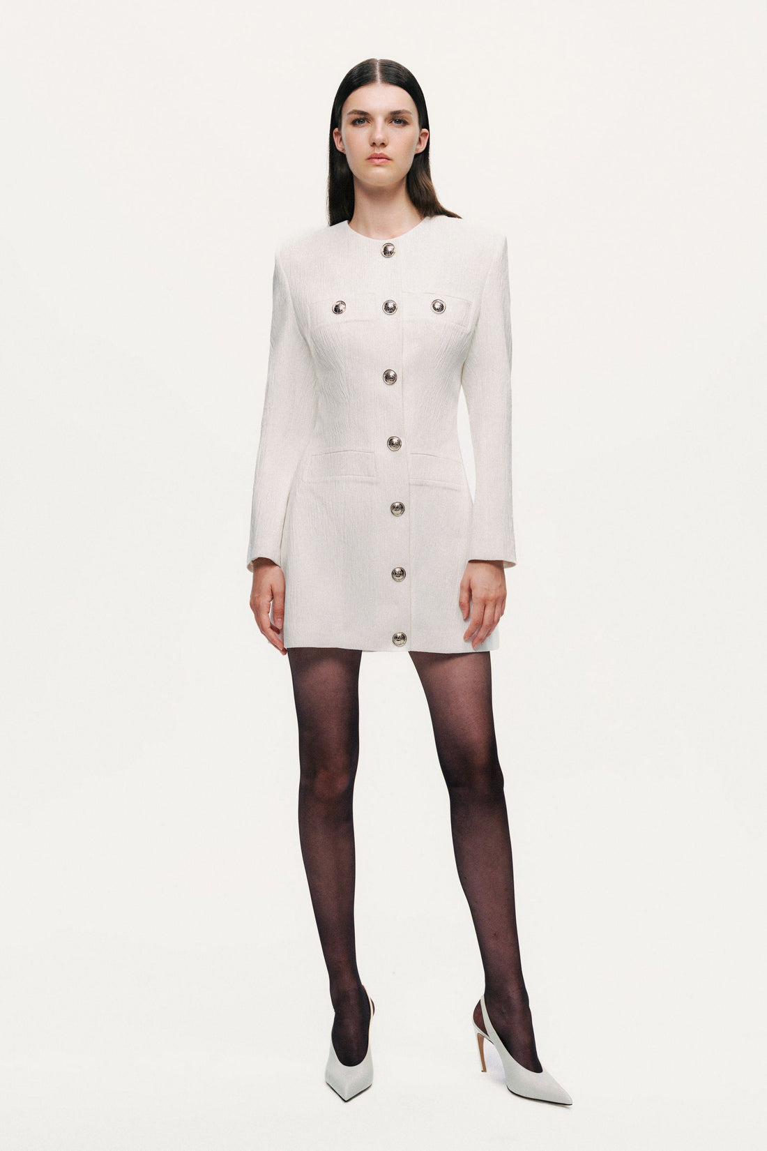 Padded Shoulder Mini Dress