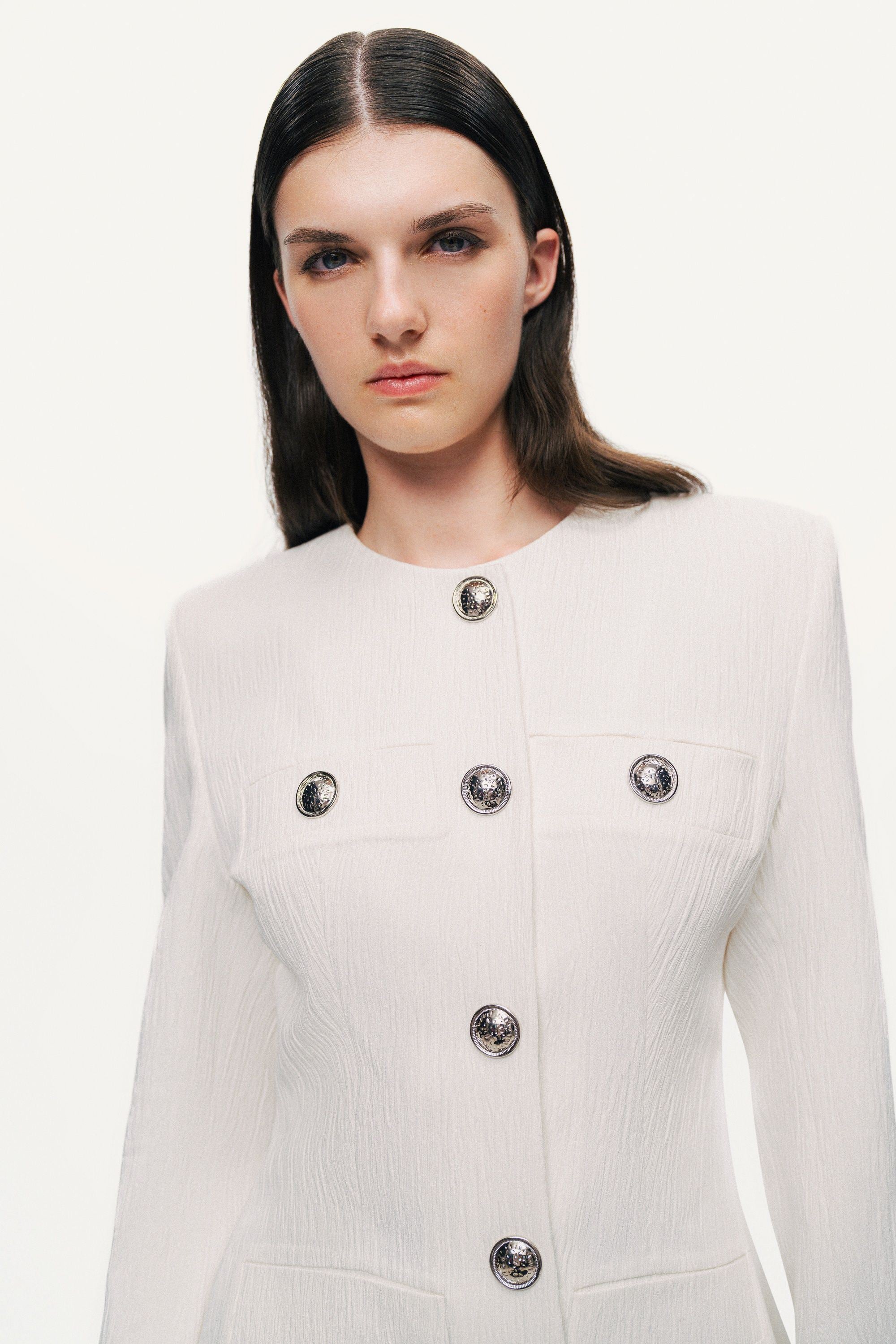 Padded Shoulder Mini Dress