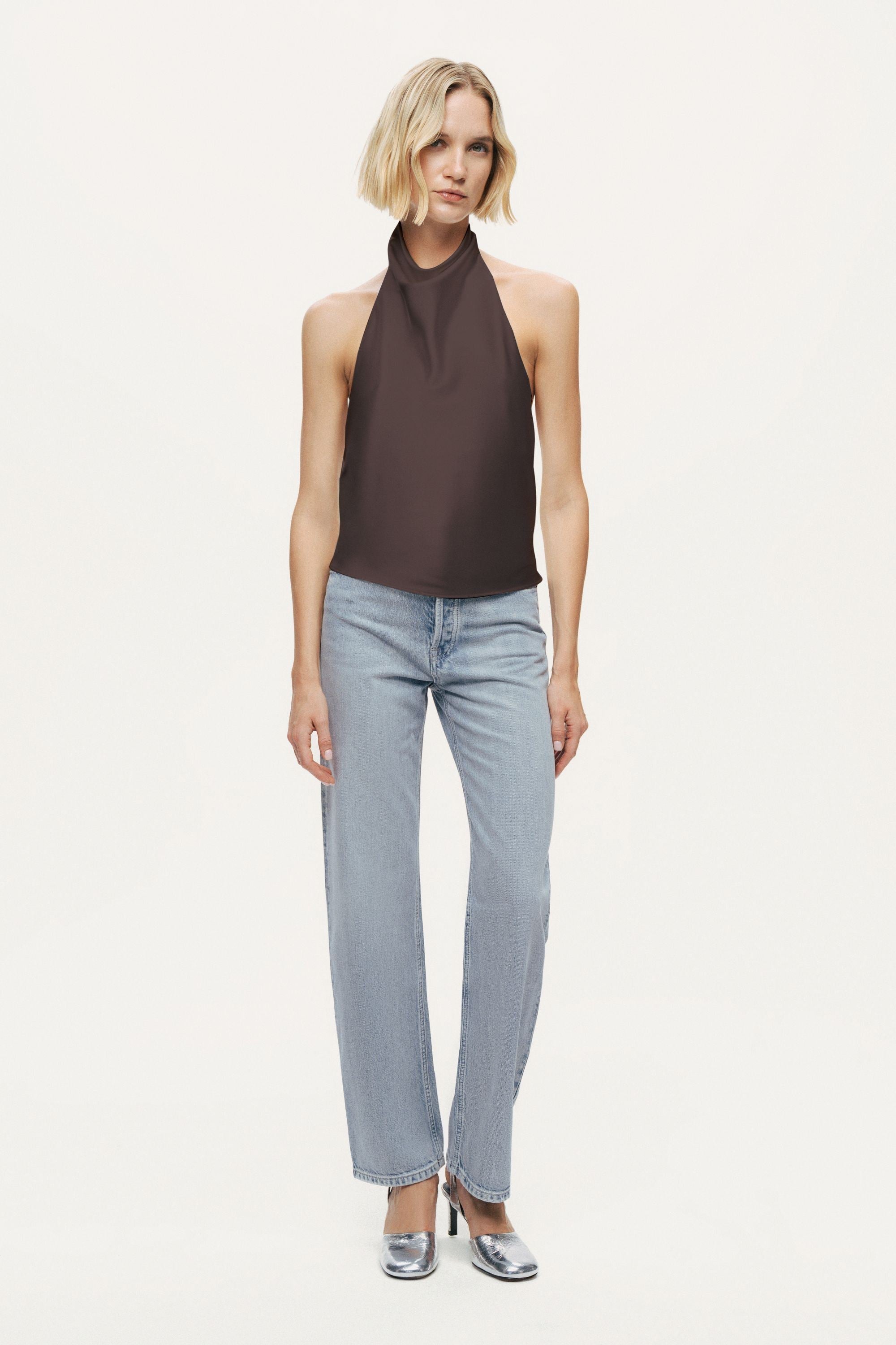 Satin Halter Neck Top