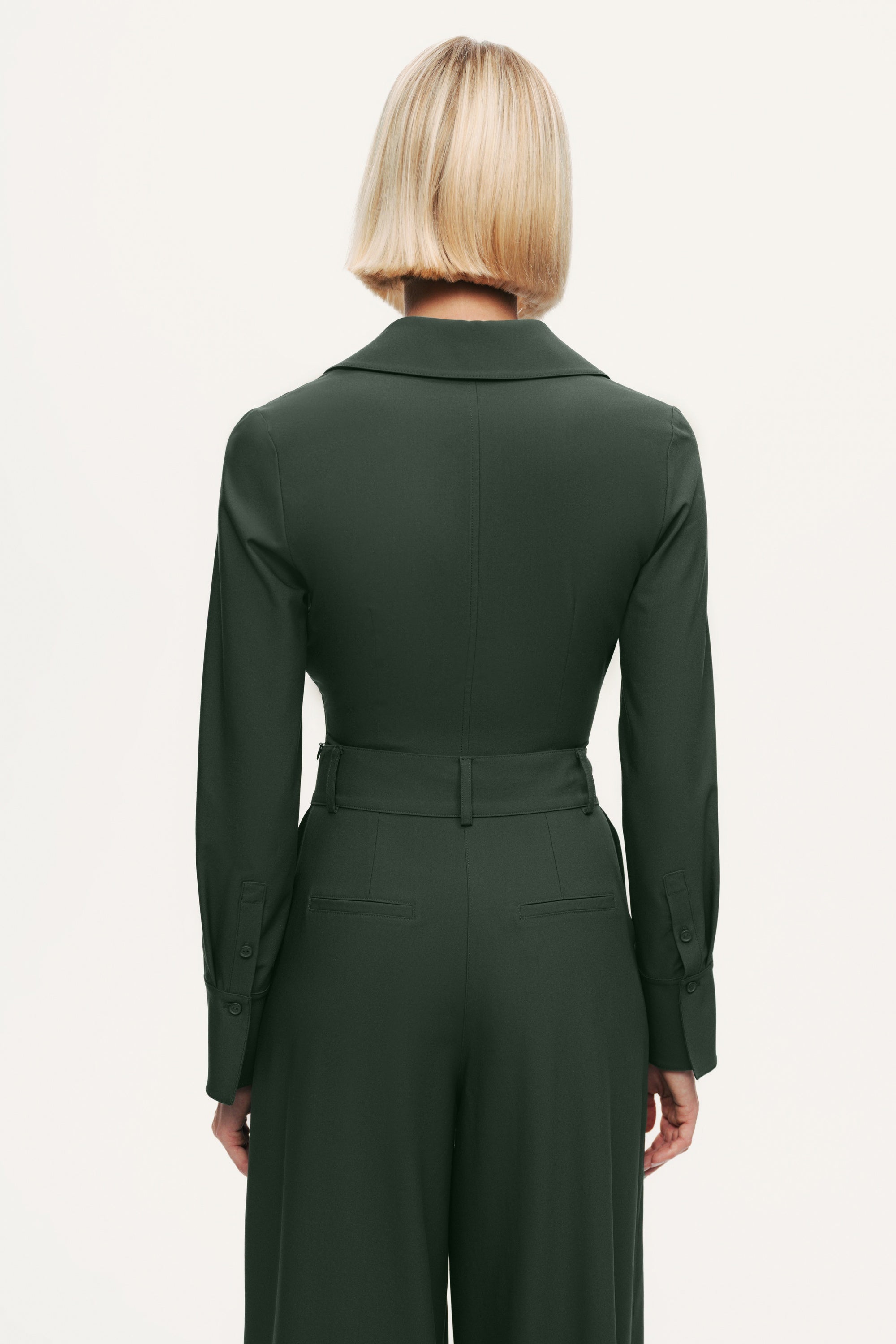 Sculpted Deep-V Corset Blouse