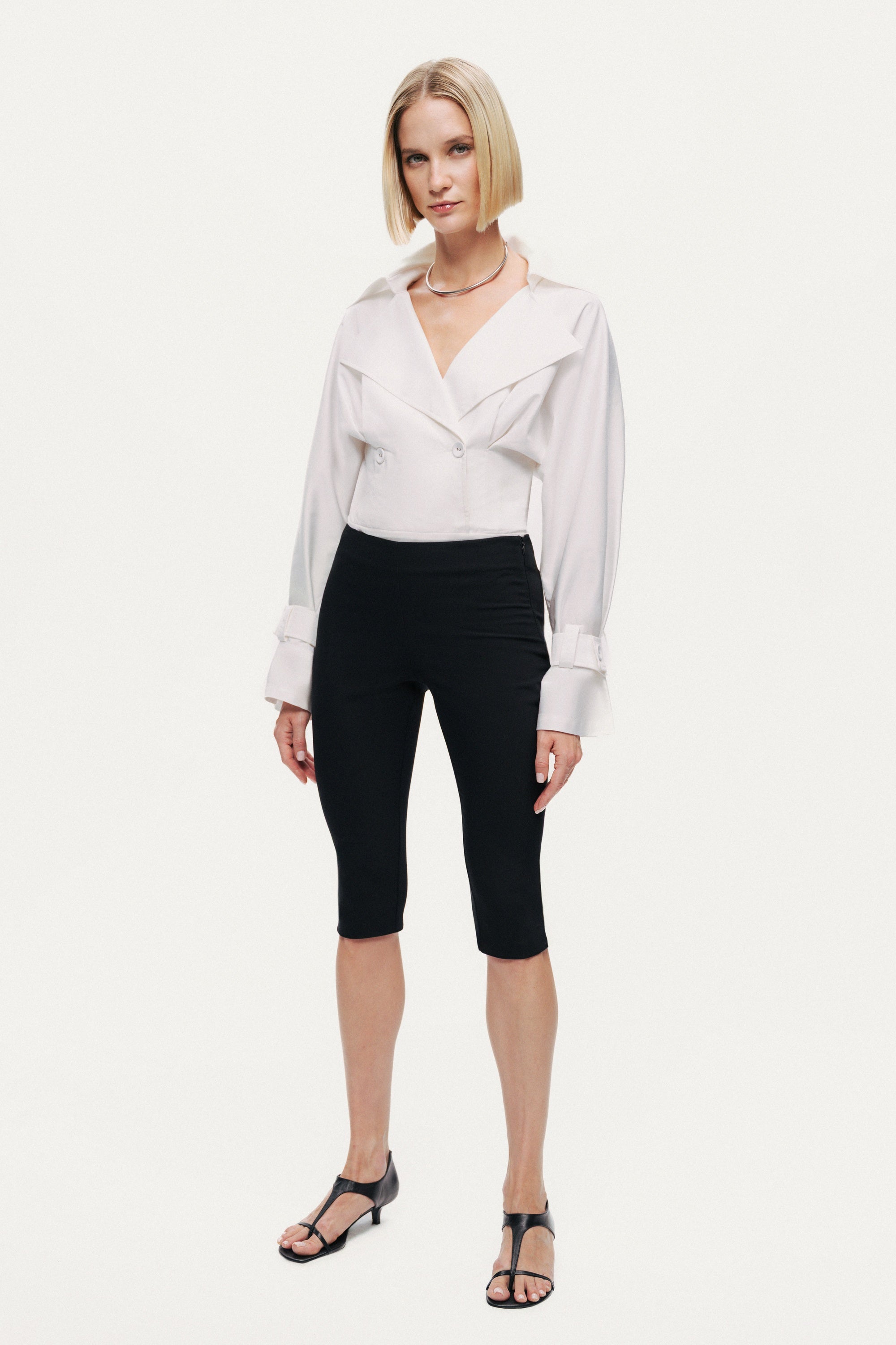 Layered Collar Wrap Bodysuit