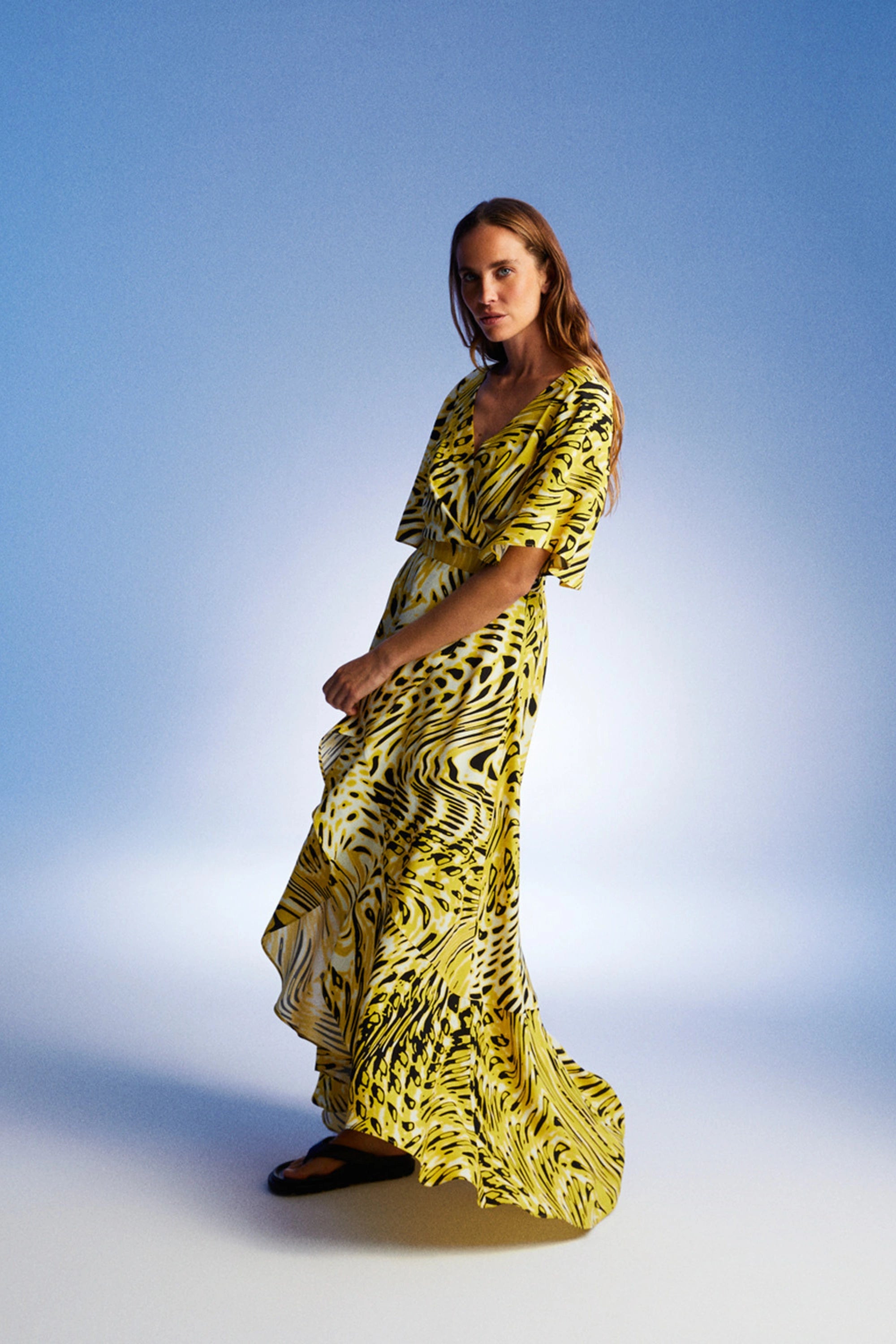 Patterned Asymmetrical Dress