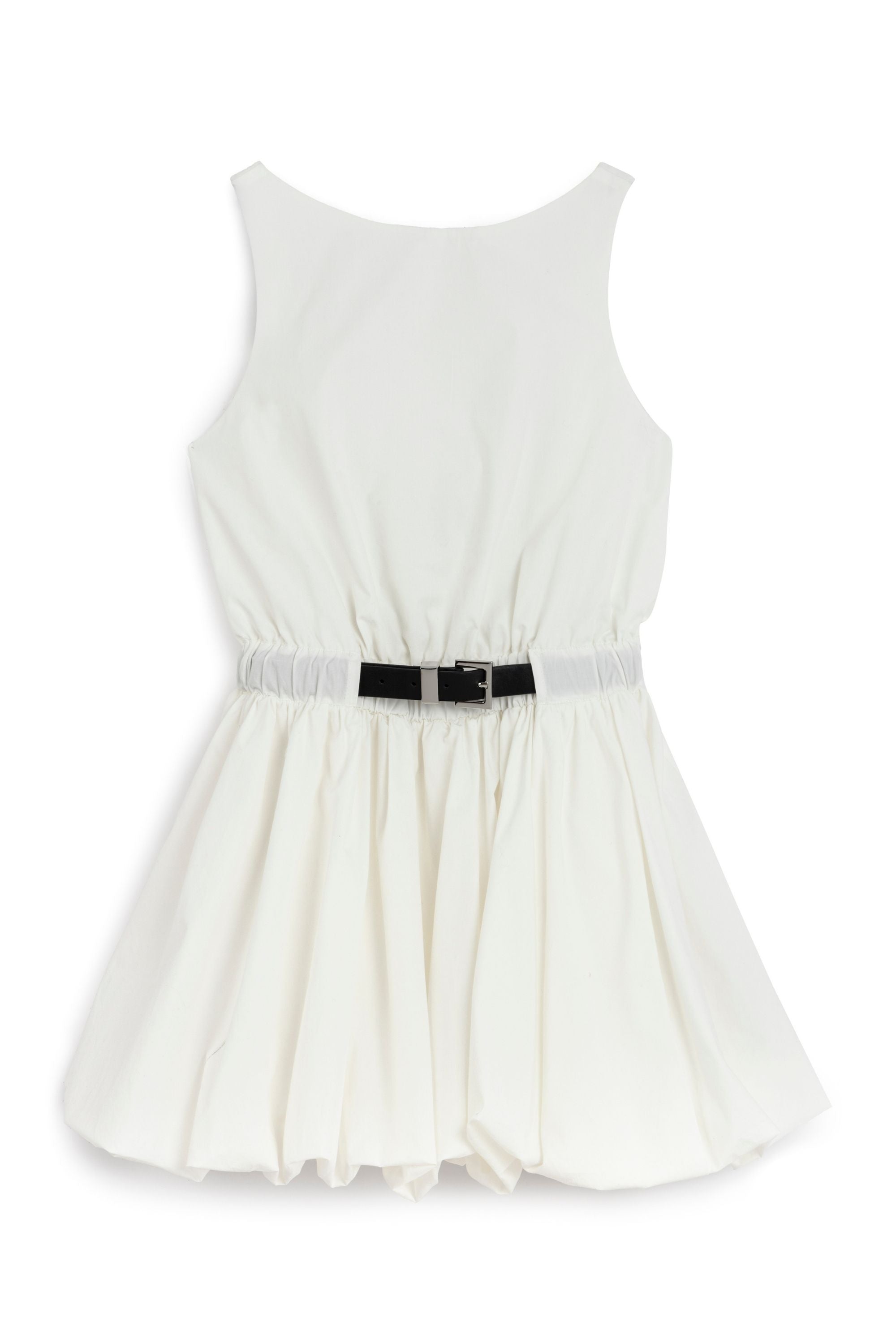 White Balloon Skirt Mini Dress