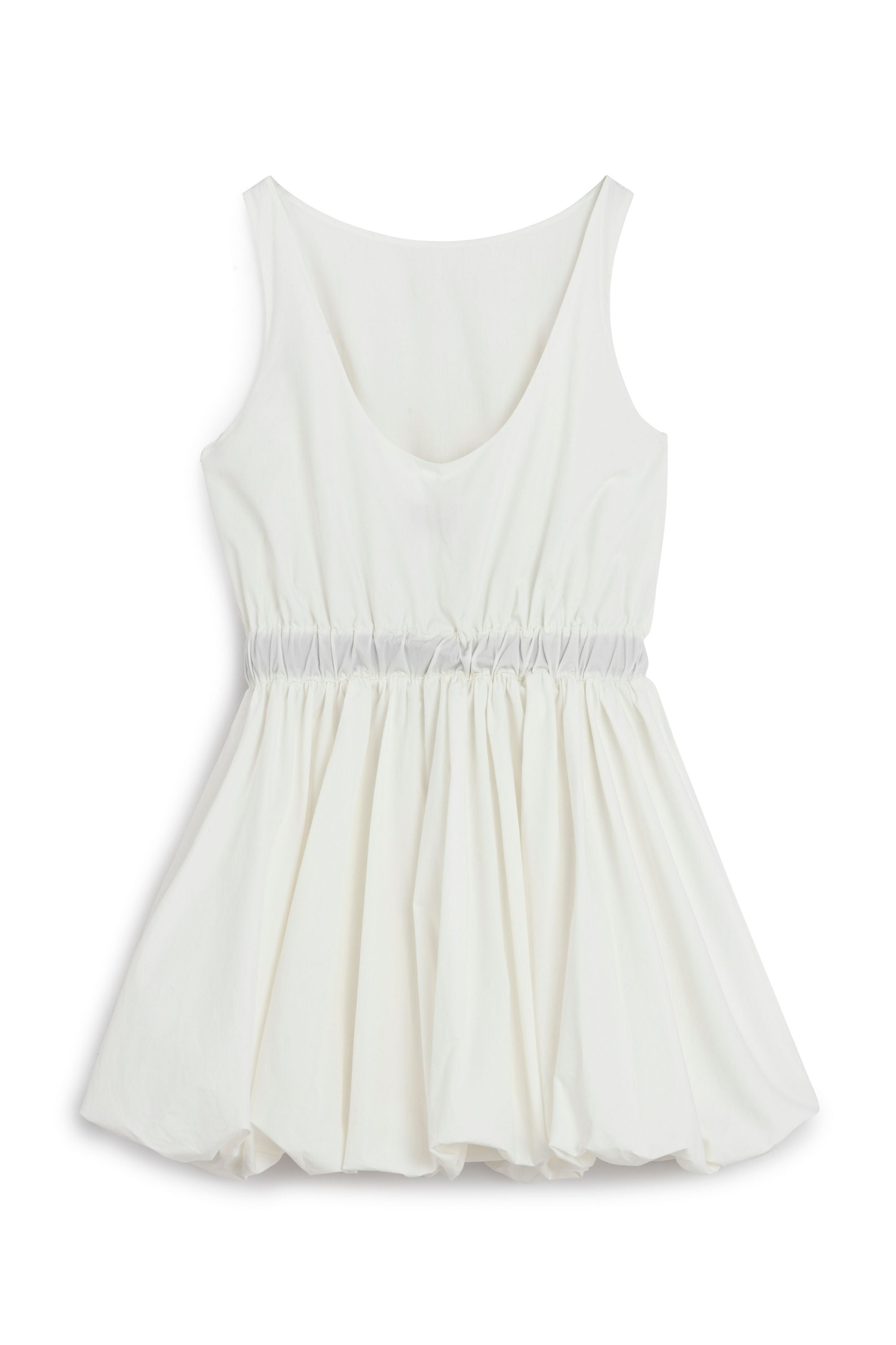 White Balloon Skirt Mini Dress