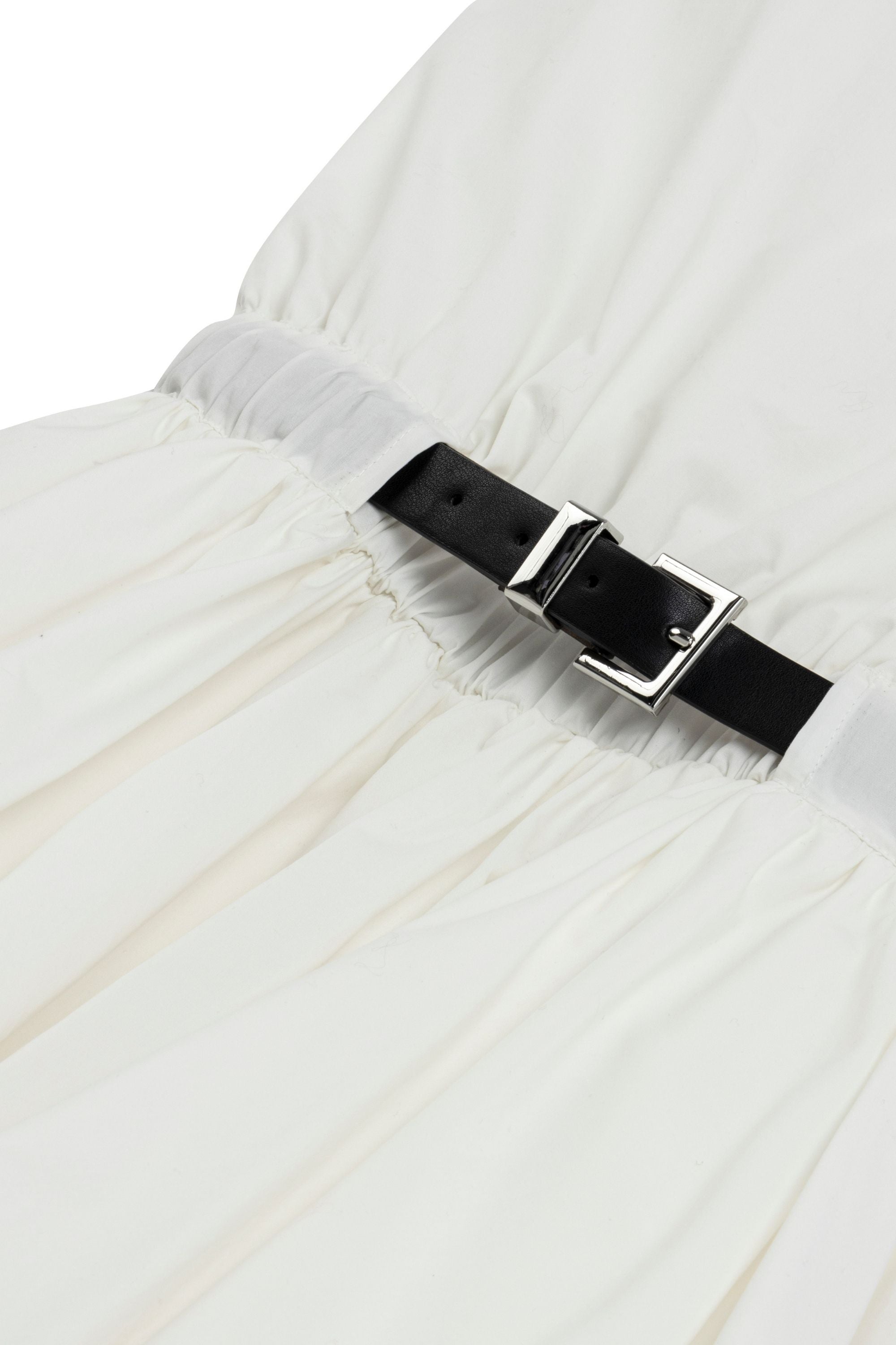 White Balloon Skirt Mini Dress