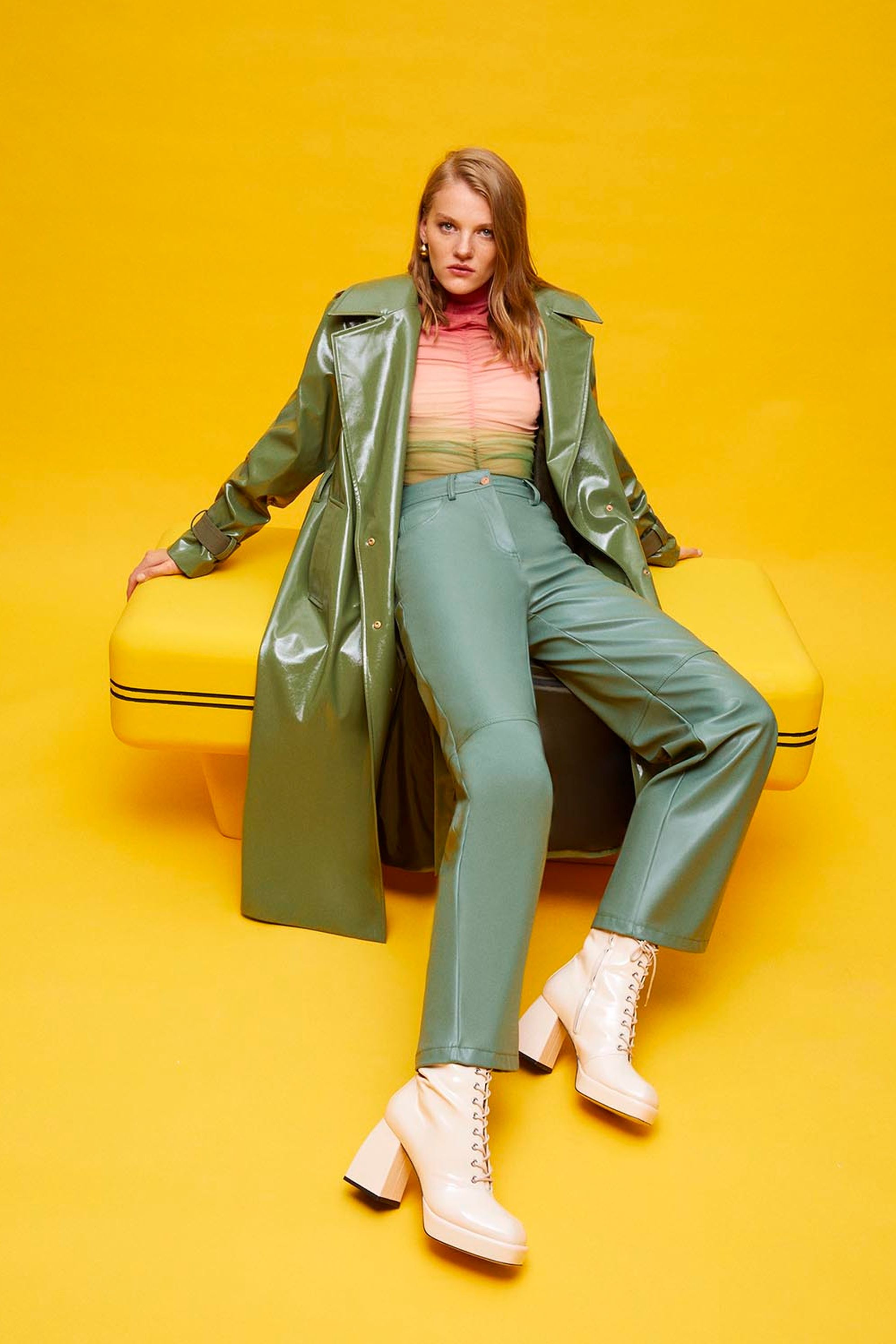 Belted Double Breasted Trench Coat