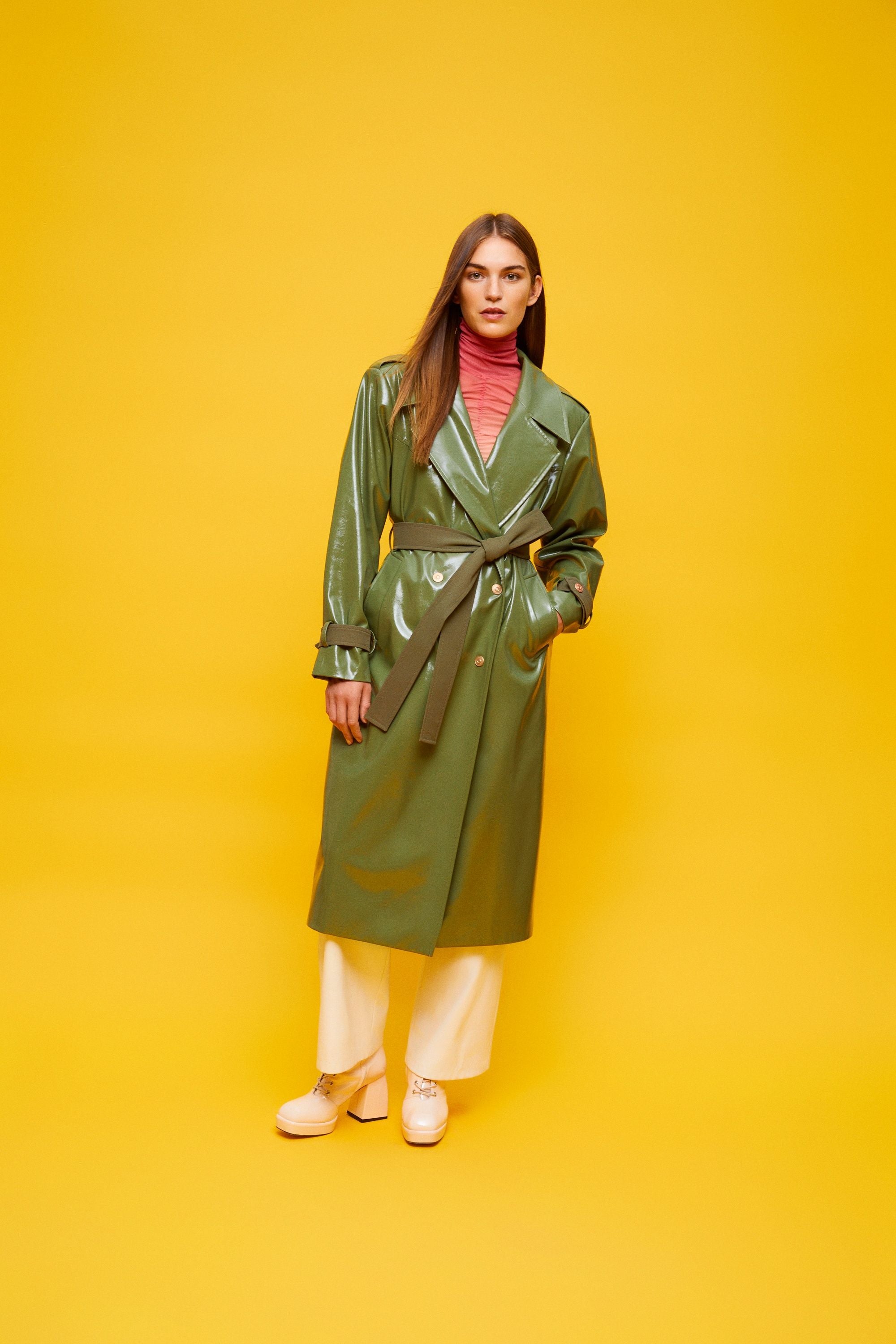 Belted Double Breasted Trench Coat
