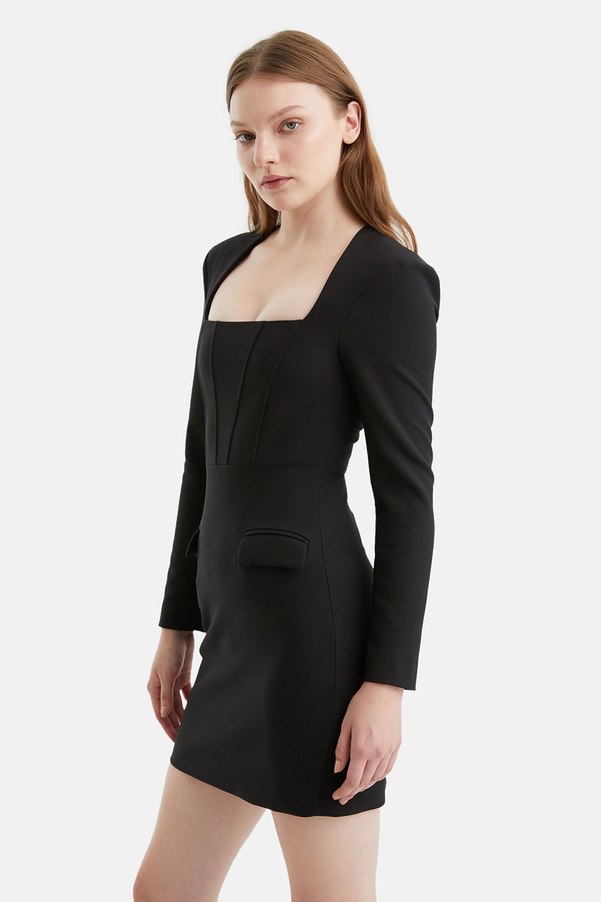 Shoulder Pad Mini Dress