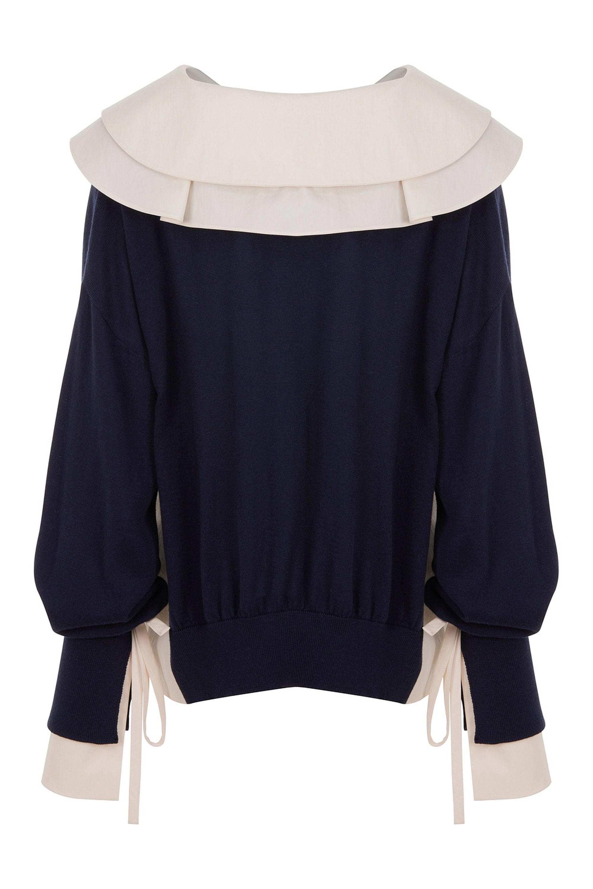Double Collar Garnished Knitwear