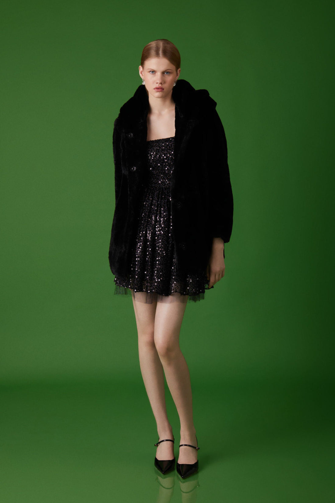 Hooded Faux Fur Coat