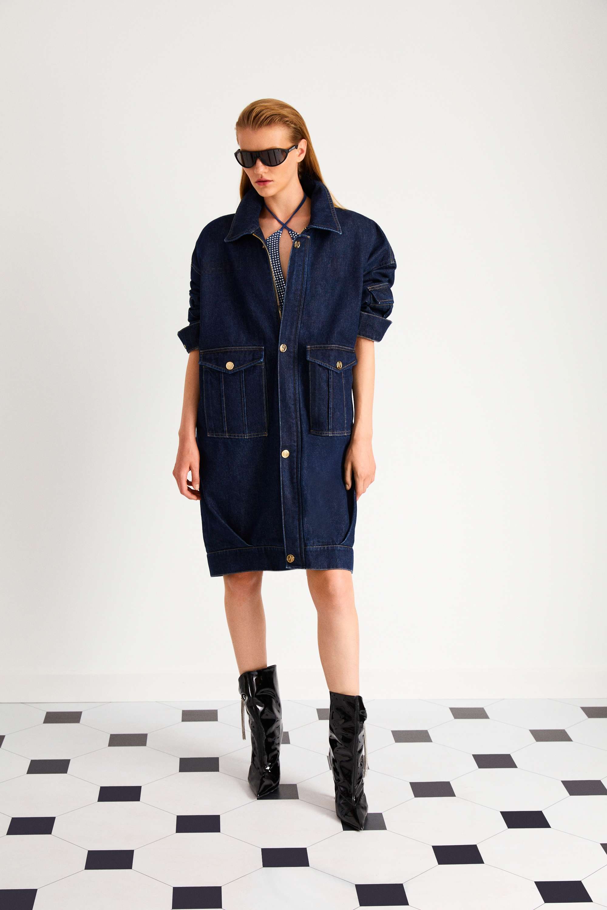 Oversize Denim Trench Coat