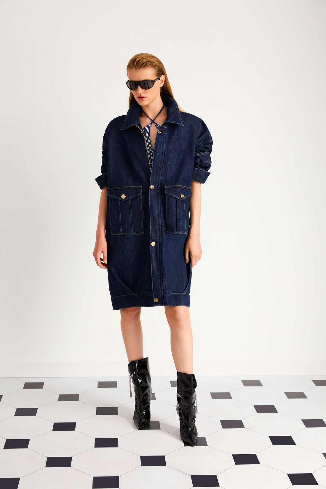 Oversize Denim Trench Coat