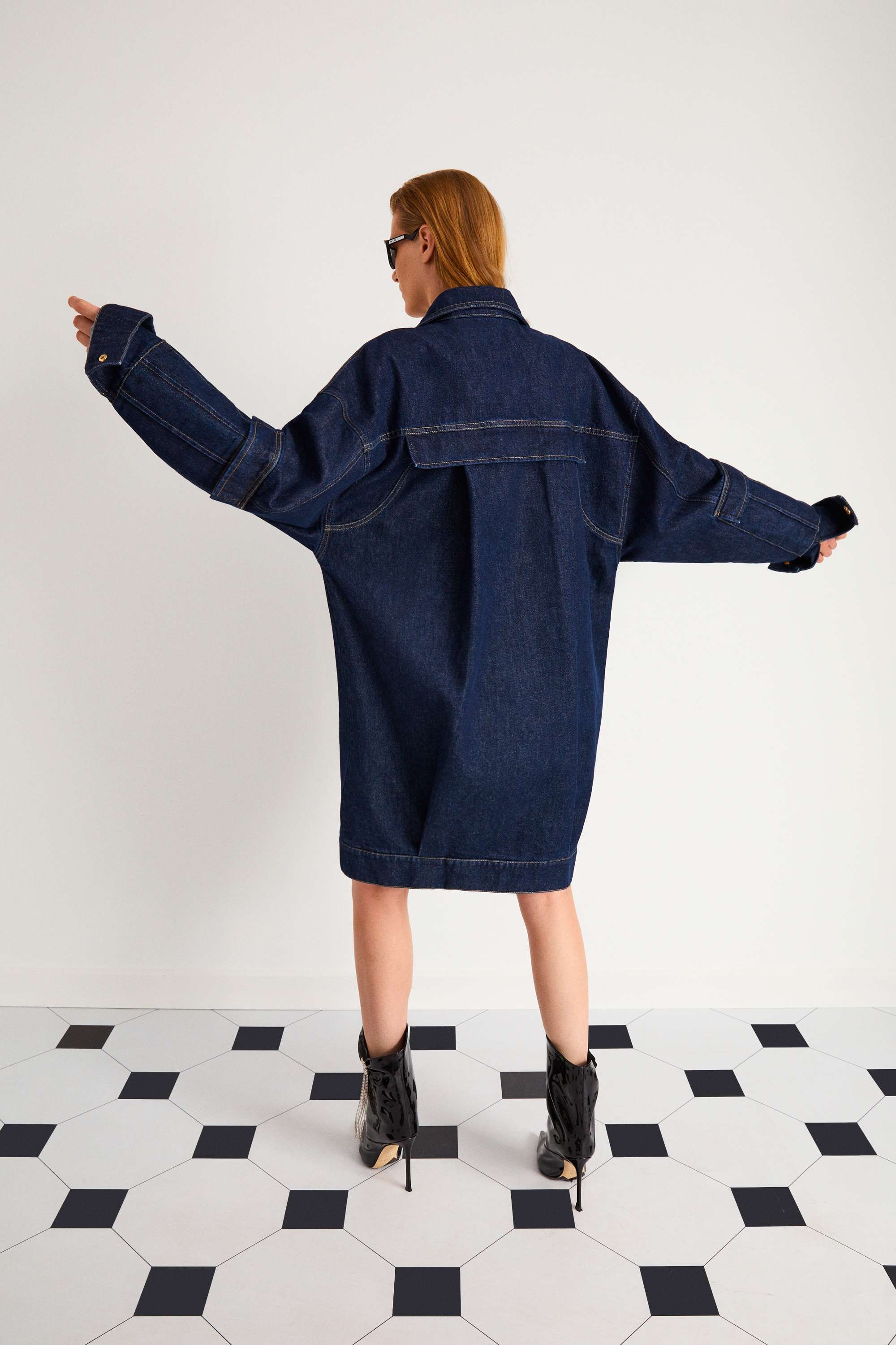 Oversize Denim Trench Coat