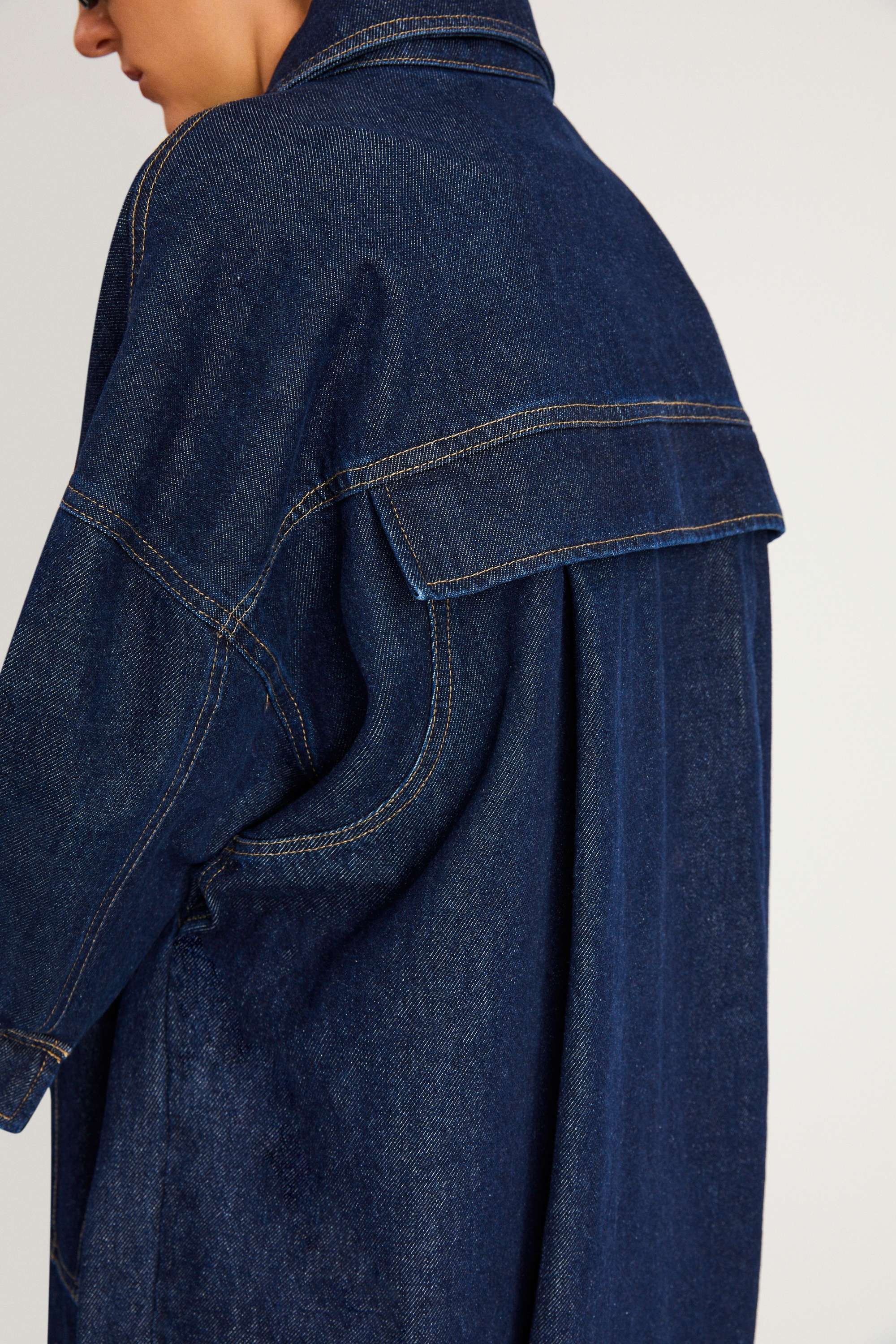 Oversize Denim Trench Coat