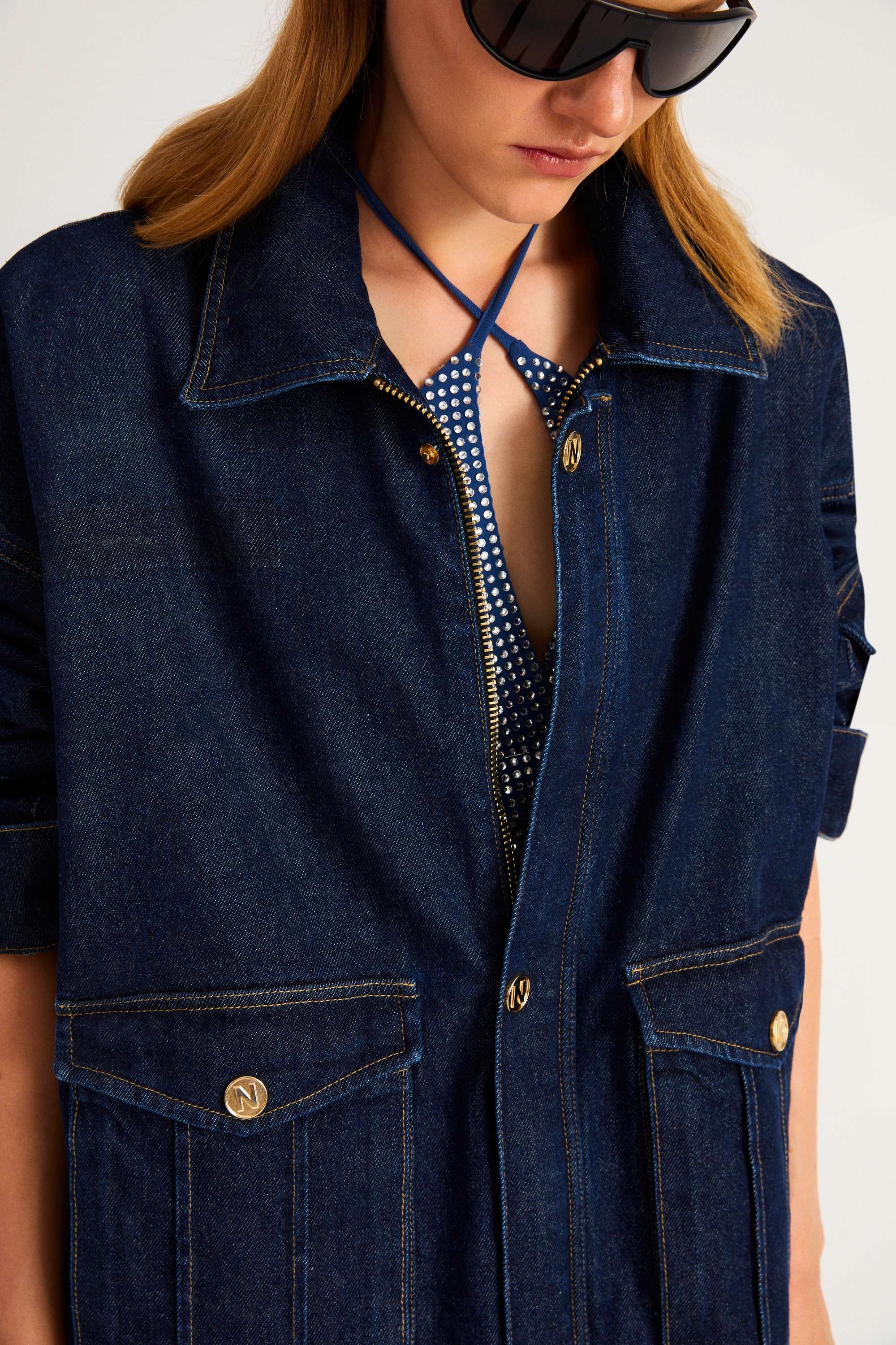 Oversize Denim Trench Coat