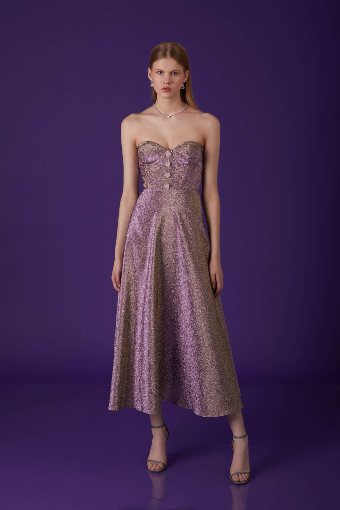 Strapless Pleated Dress