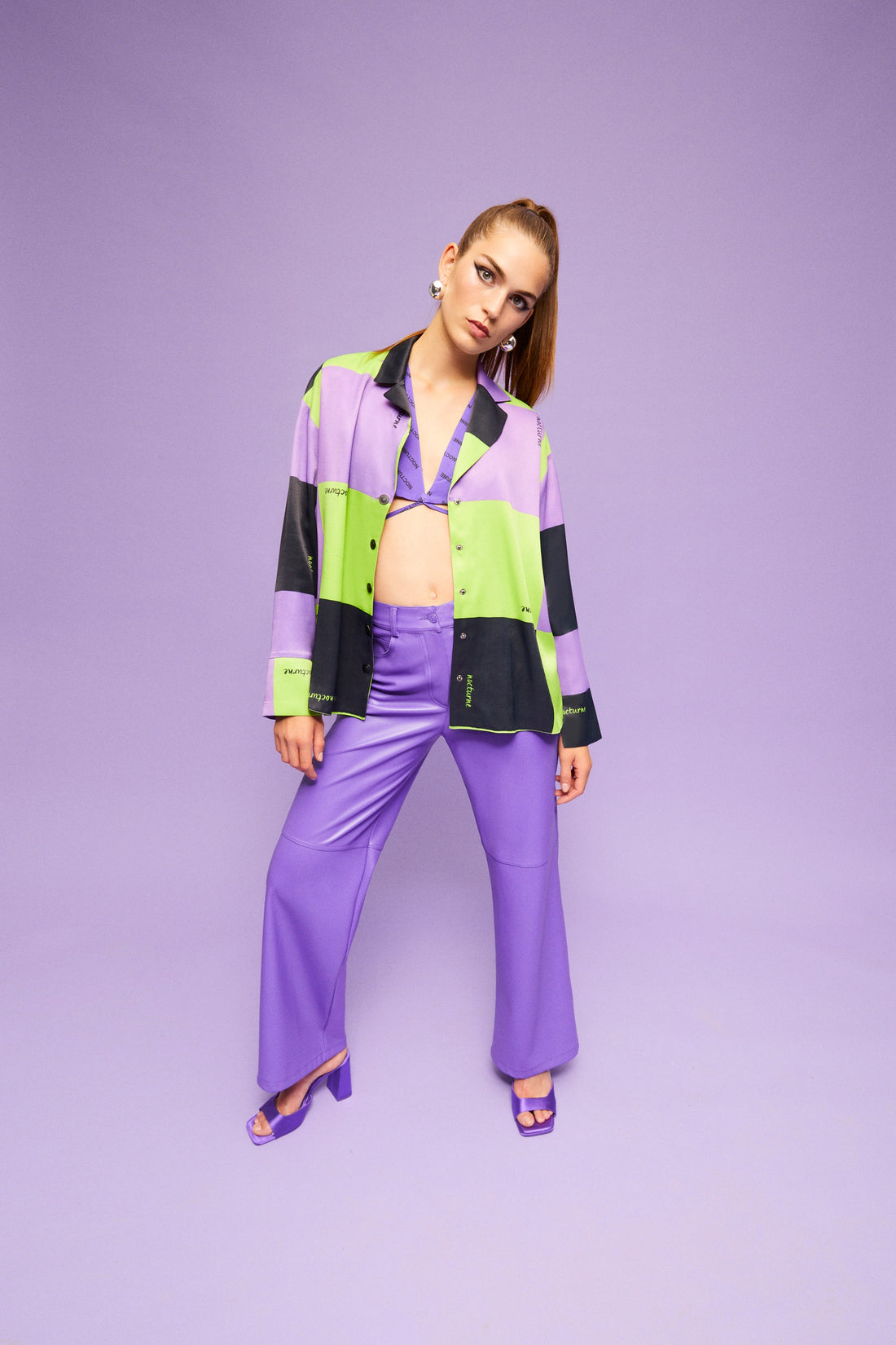 Wide Leg Faux Leather Trousers (Final Sale)