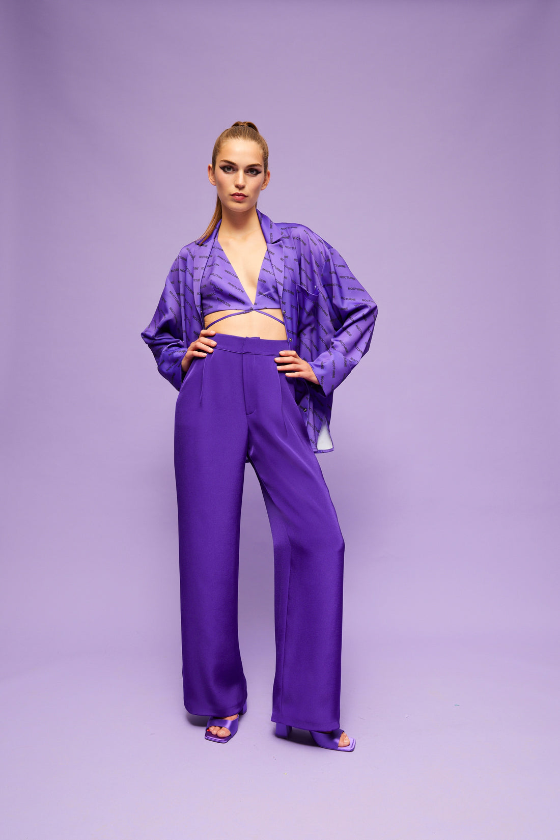 High Waist Wide Leg Trousers