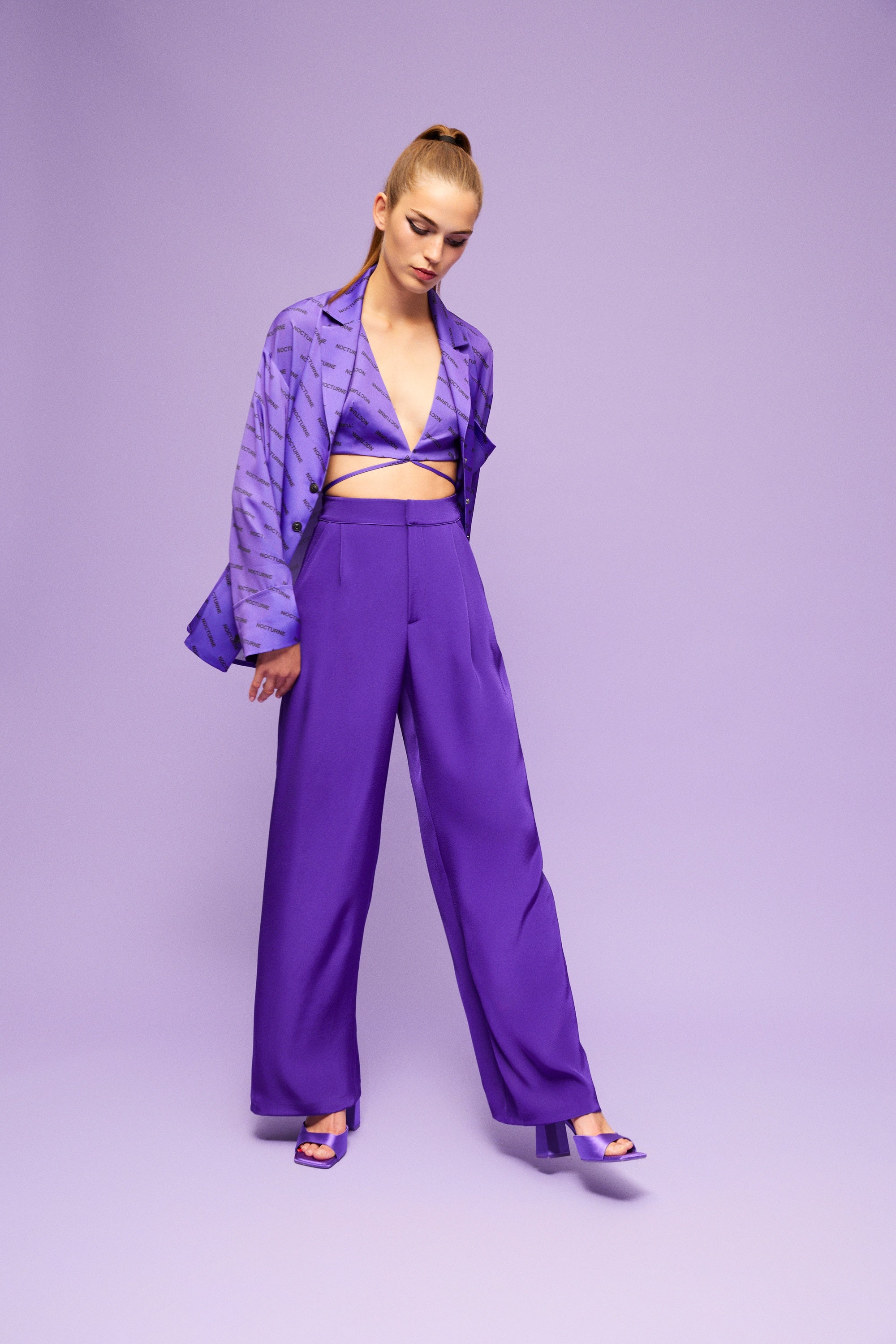 High Waist Wide Leg Trousers